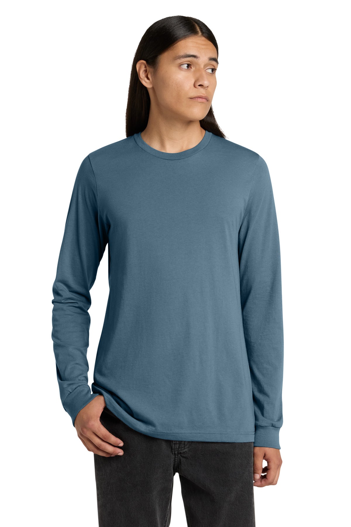 Custom logo BELLA+CANVAS ® Unisex Jersey Long Sleeve Tee. BC3501 in Steel Blue