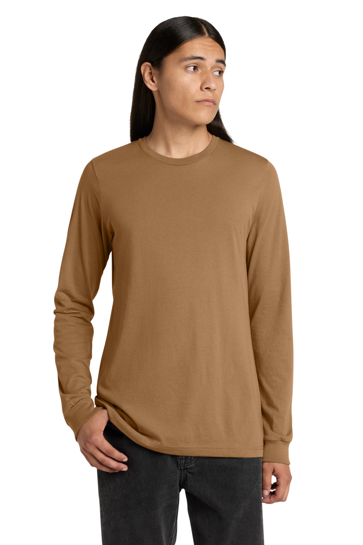 Custom logo BELLA+CANVAS ® Unisex Jersey Long Sleeve Tee. BC3501 in Toast