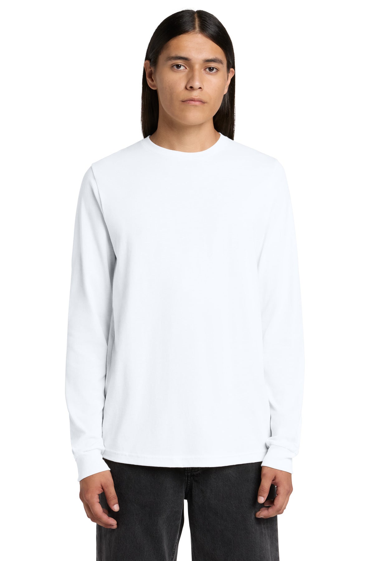 Custom logo BELLA+CANVAS ® Unisex Jersey Long Sleeve Tee. BC3501 in White