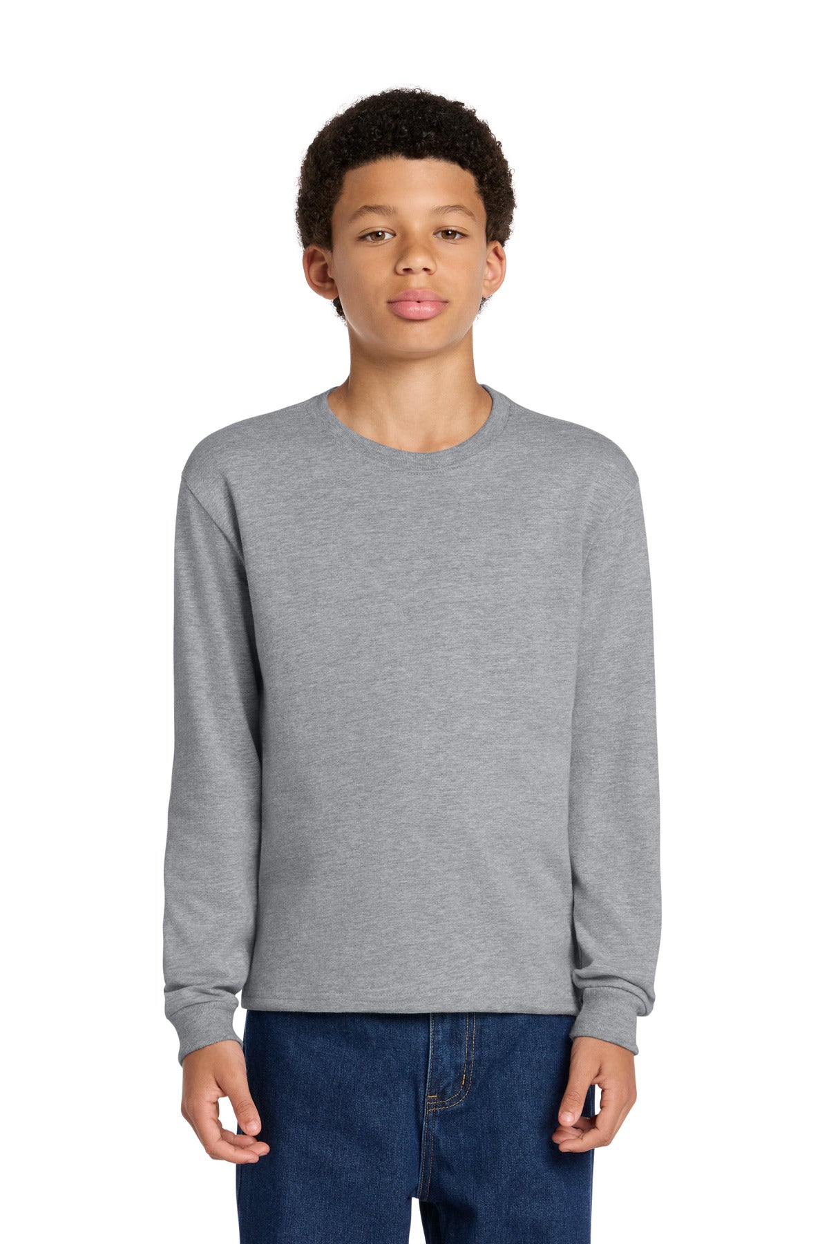 Custom logo BELLA+CANVAS® Youth 6-Ounce Heavyweight Long Sleeve Tee BC3511Y in Athletic Heather