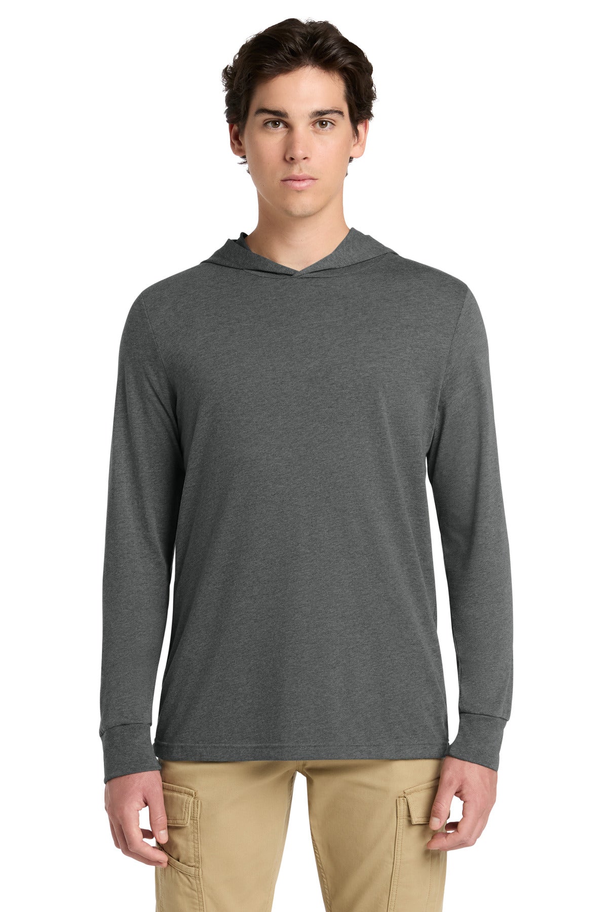Custom logo BELLA+CANVAS ® Unisex Jersey Long Sleeve Hoodie. BC3512 in Deep Heather