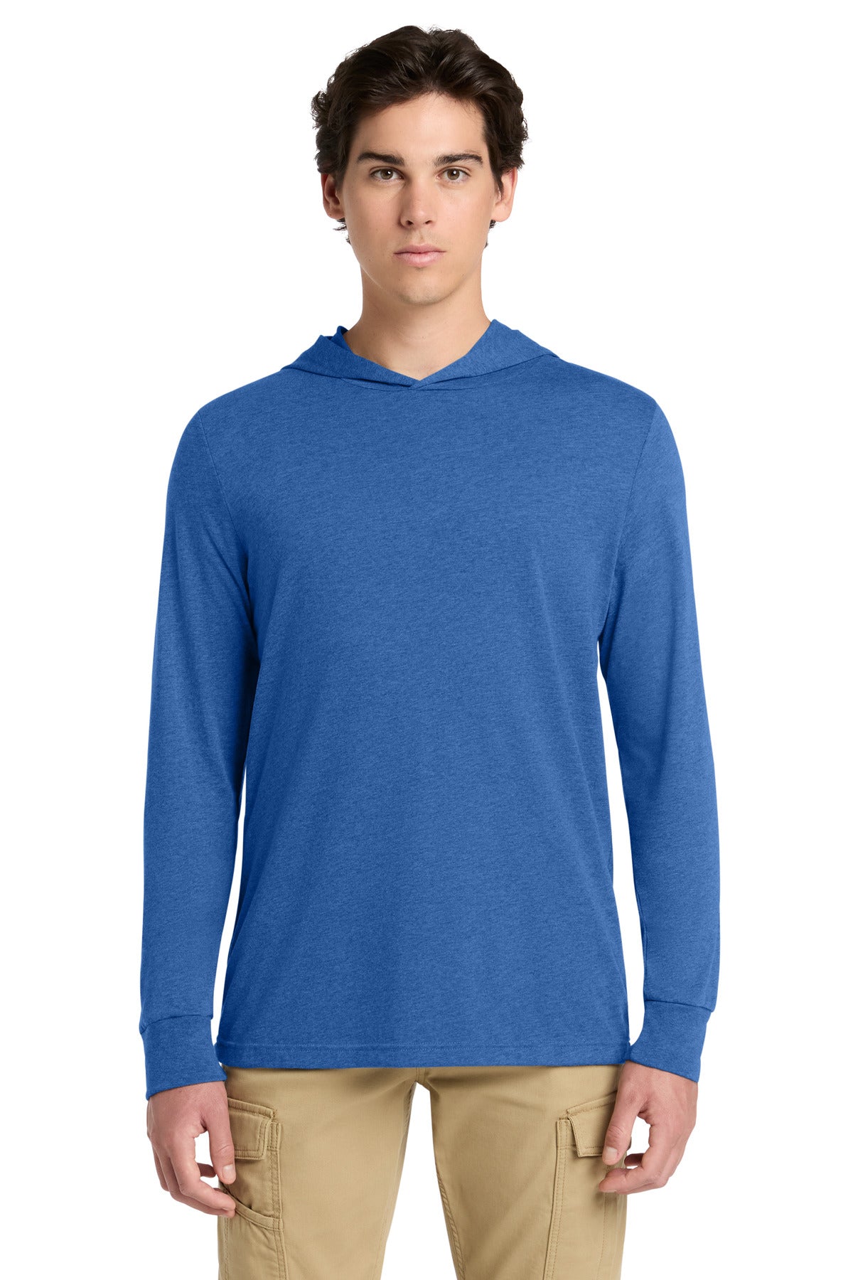 Custom logo BELLA+CANVAS ® Unisex Jersey Long Sleeve Hoodie. BC3512 in Heather True Royal