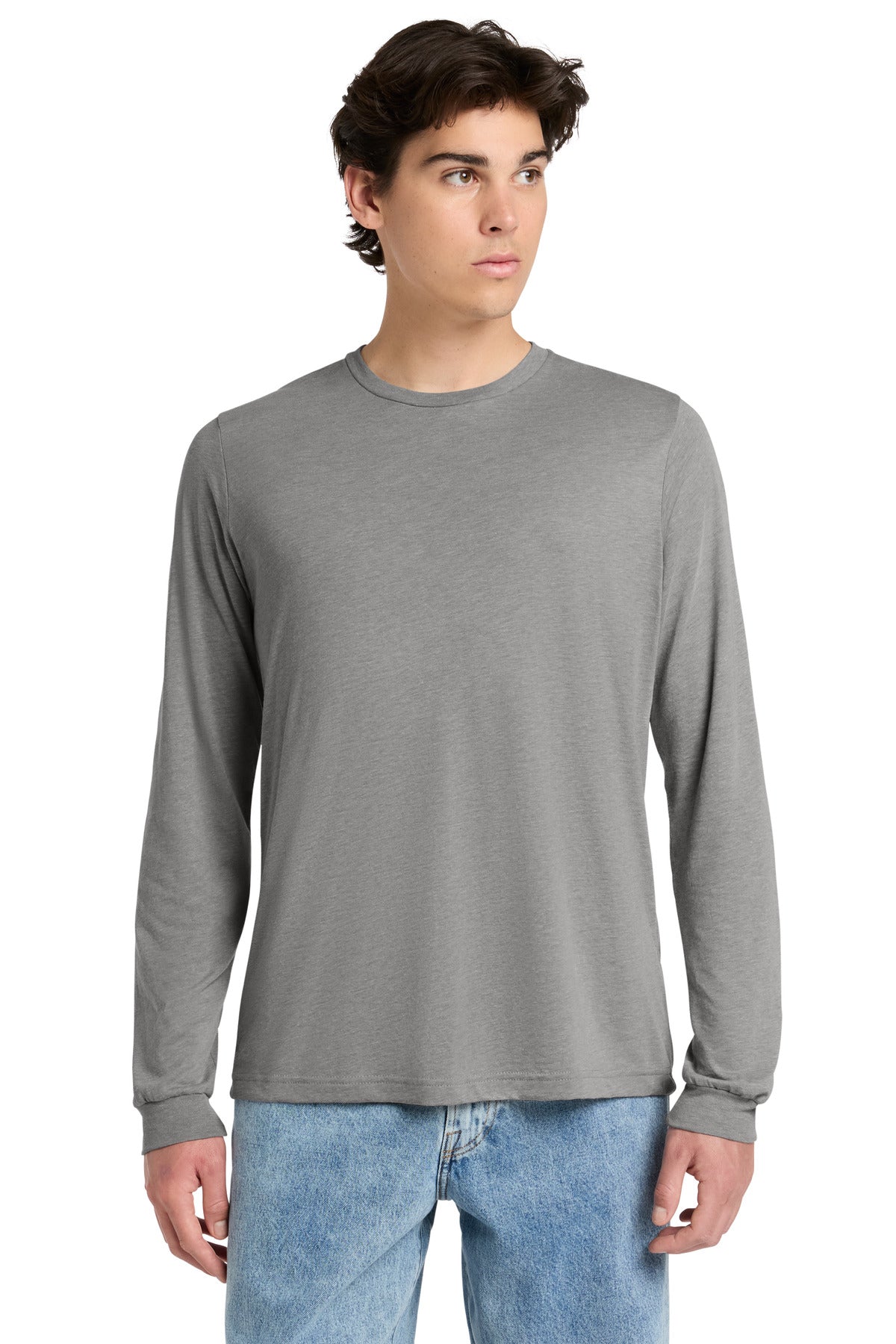 Custom logo BELLA+CANVAS® Unisex Triblend Long Sleeve Tee BC3513 in Athletic Grey Triblend