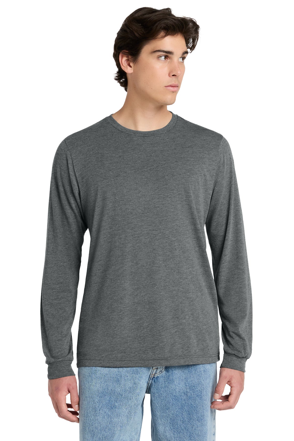 Custom logo BELLA+CANVAS® Unisex Triblend Long Sleeve Tee BC3513 in Grey Triblend
