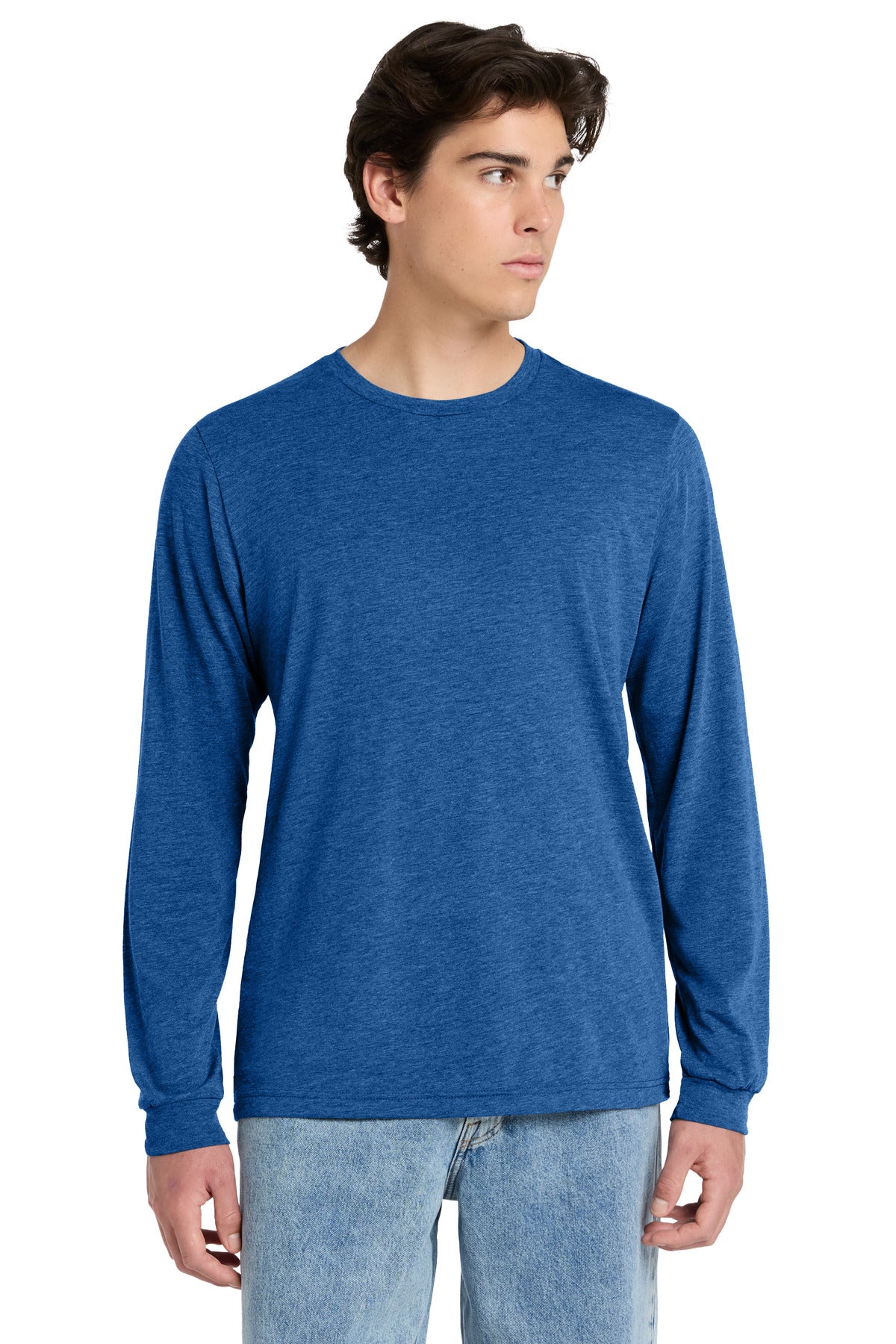 Custom logo BELLA+CANVAS® Unisex Triblend Long Sleeve Tee BC3513 in True Royal Triblend