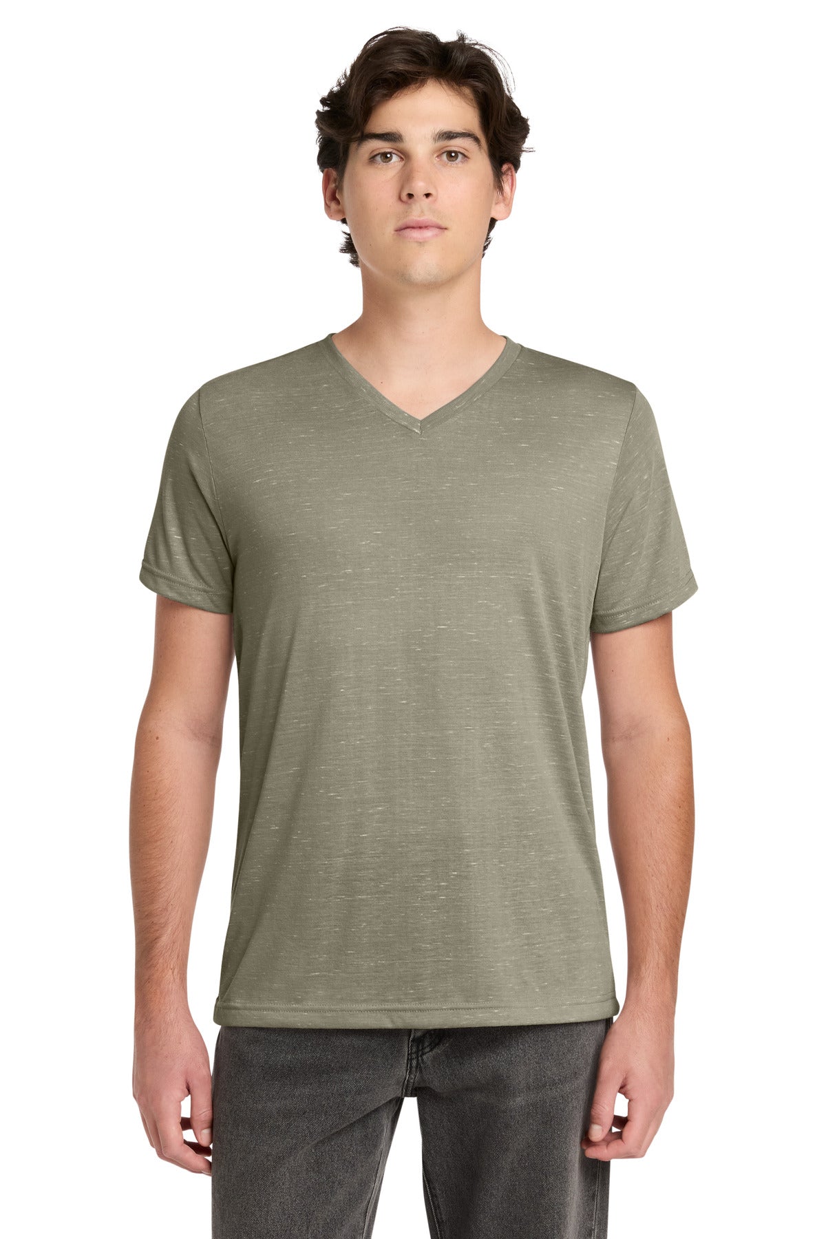 Custom logo BELLA+CANVAS® Unisex Textured Jersey V-Neck Tee BC3655 in Stone Marble