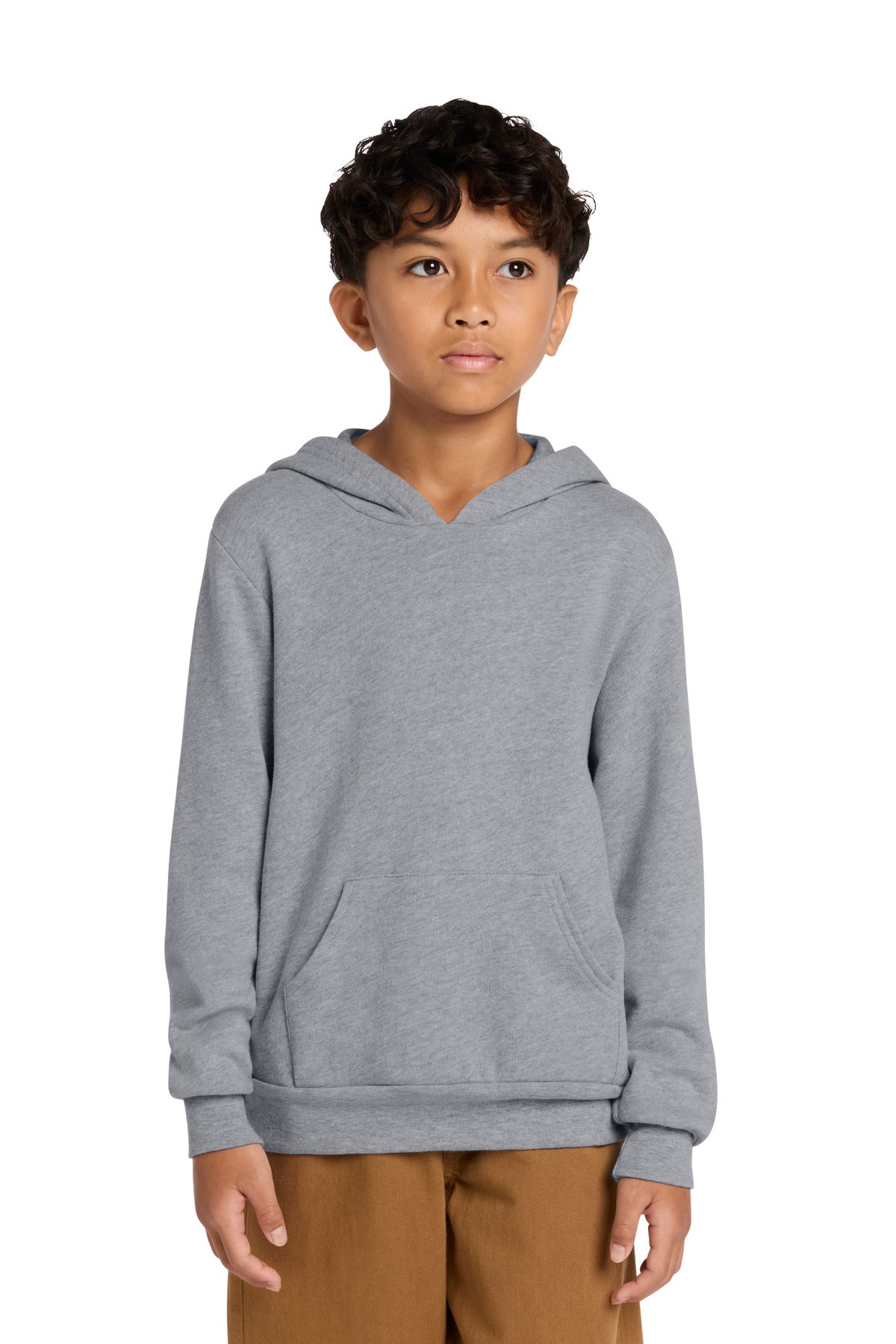 Custom logo BELLA+CANVAS ® Youth Sponge Fleece Pullover Hoodie BC3719Y in Athletic Heather
