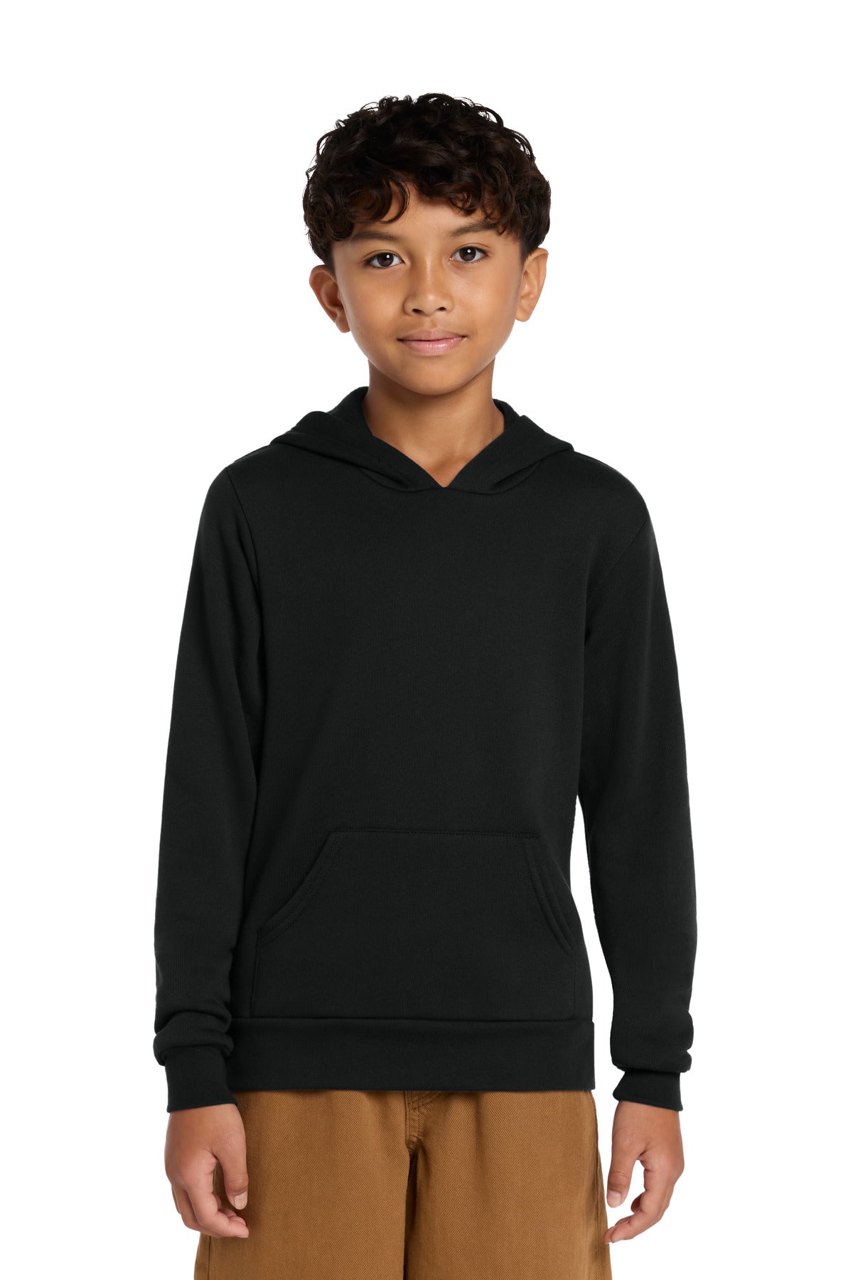 Custom logo BELLA+CANVAS ® Youth Sponge Fleece Pullover Hoodie BC3719Y in Black