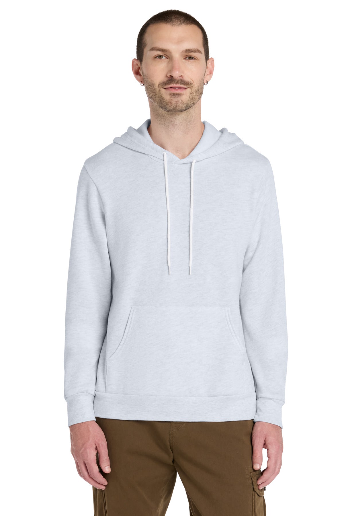 Custom logo BELLA+CANVAS ® Unisex Sponge Fleece Pullover Hoodie. BC3719 in Ash