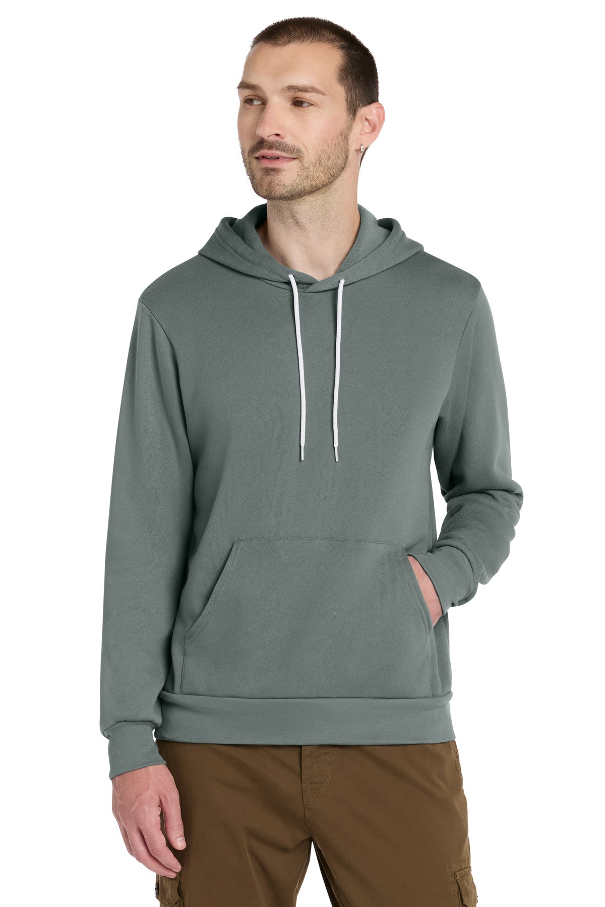 Custom logo BELLA+CANVAS ® Unisex Sponge Fleece Pullover Hoodie. BC3719 in Blue Storm