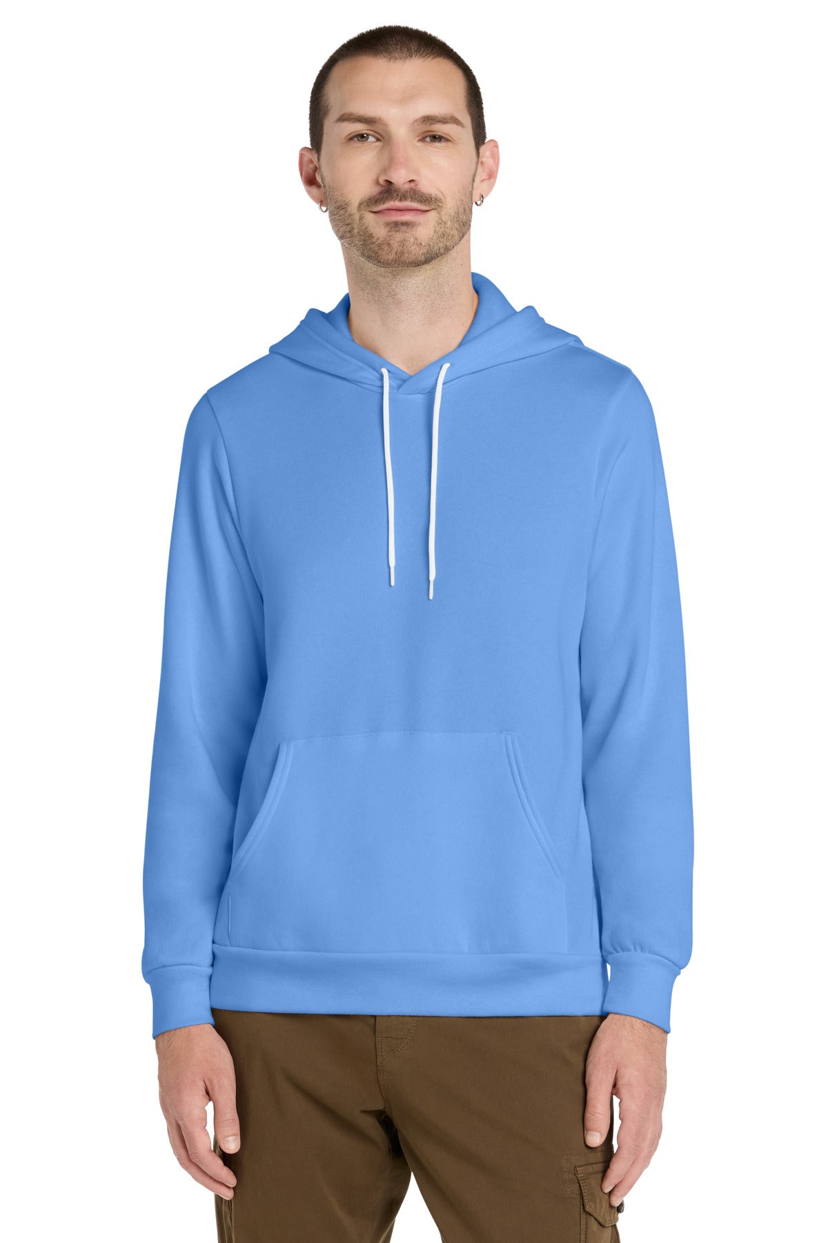 Custom logo BELLA+CANVAS ® Unisex Sponge Fleece Pullover Hoodie. BC3719 in Carolina Blue