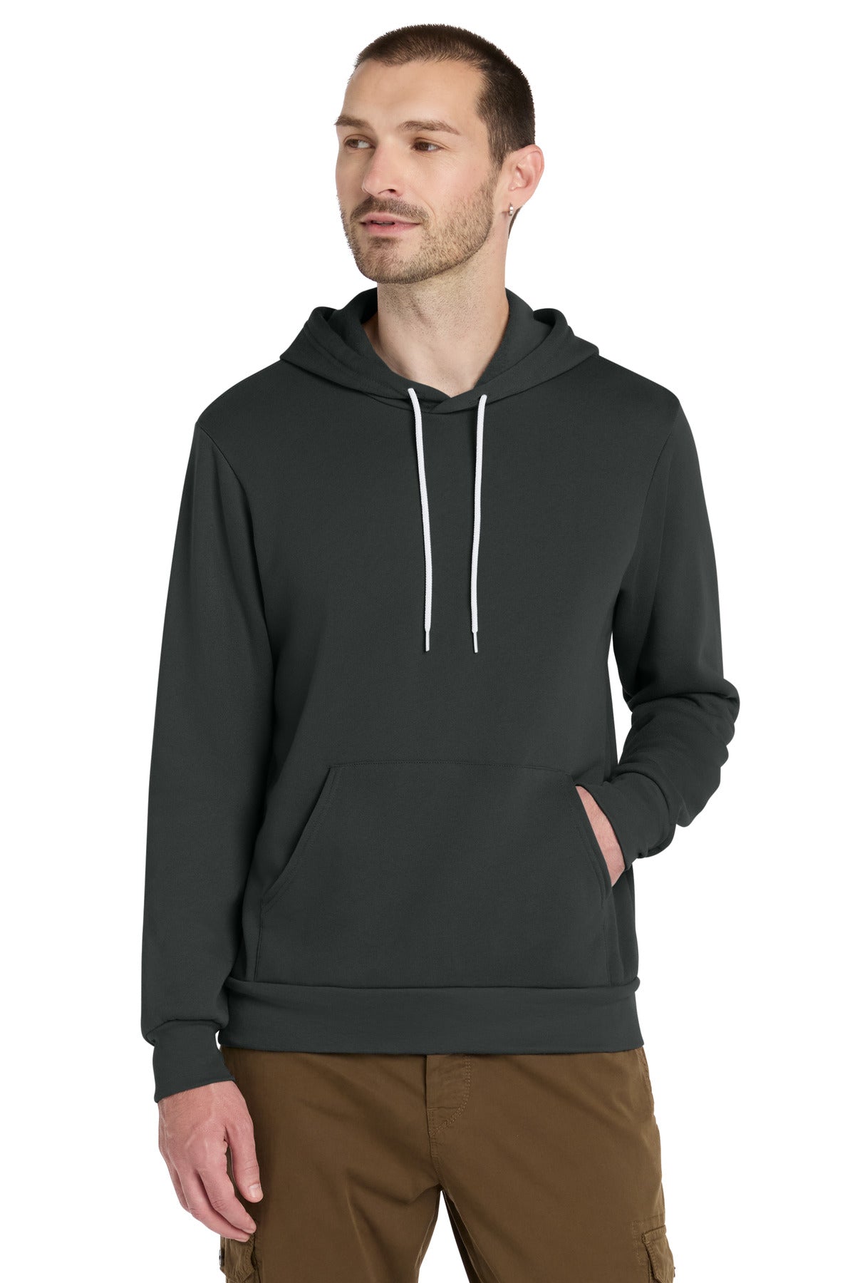 Custom logo BELLA+CANVAS ® Unisex Sponge Fleece Pullover Hoodie. BC3719 in Dark Grey