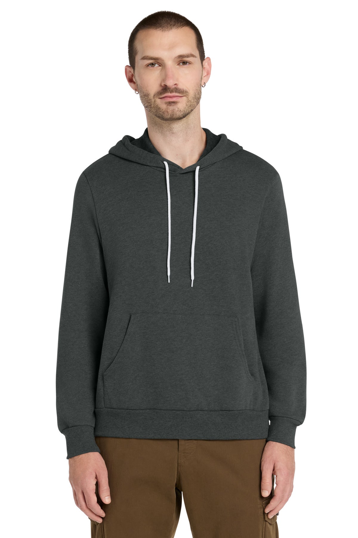 Custom logo BELLA+CANVAS ® Unisex Sponge Fleece Pullover Hoodie. BC3719 in Dark Grey Heather