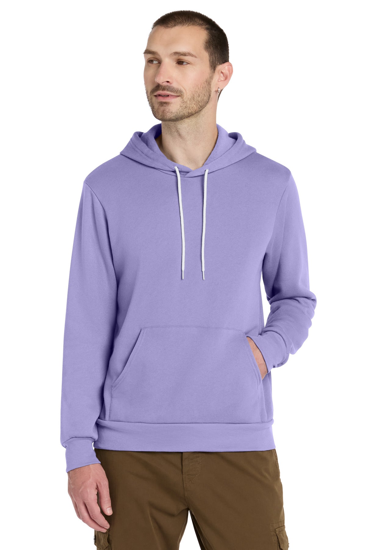 Custom logo BELLA+CANVAS ® Unisex Sponge Fleece Pullover Hoodie. BC3719 in Dark Lavender
