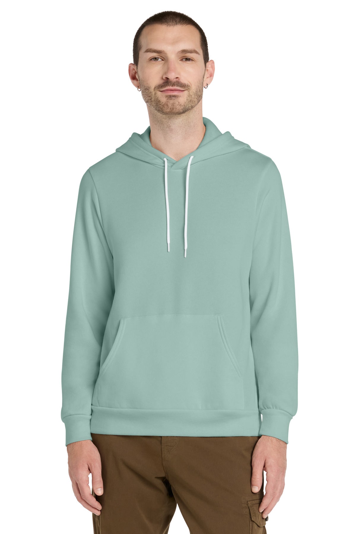 Custom logo BELLA+CANVAS ® Unisex Sponge Fleece Pullover Hoodie. BC3719 in Dusty Blue