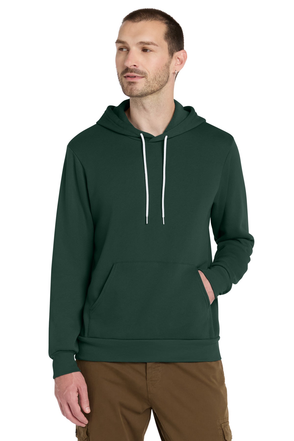 Custom logo BELLA+CANVAS ® Unisex Sponge Fleece Pullover Hoodie. BC3719 in Forest