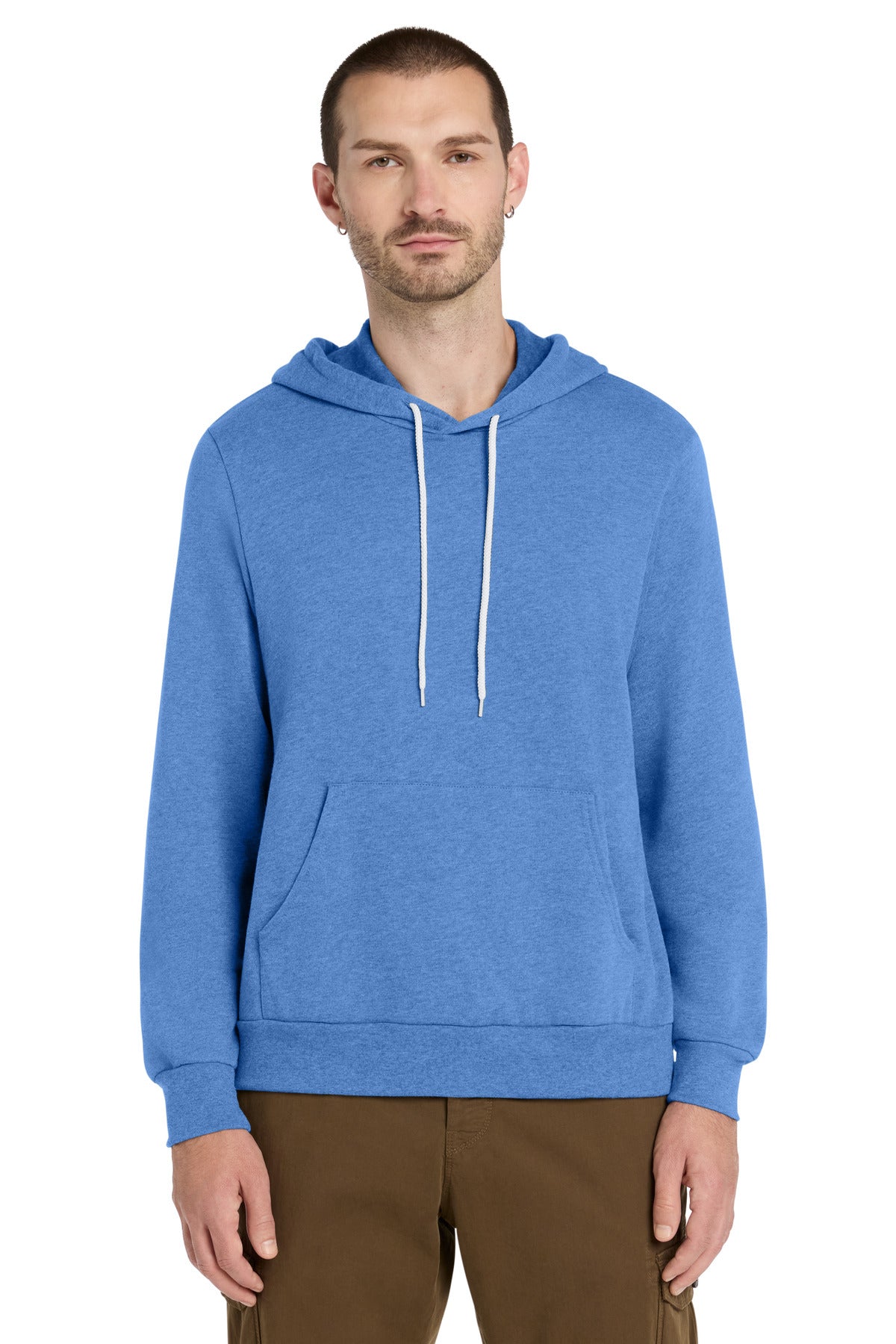 Custom logo BELLA+CANVAS ® Unisex Sponge Fleece Pullover Hoodie. BC3719 in Heather Columbia Blue
