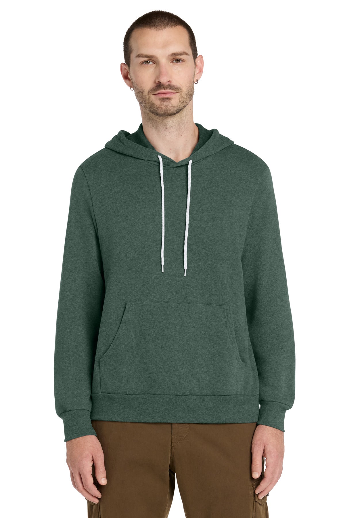 Custom logo BELLA+CANVAS ® Unisex Sponge Fleece Pullover Hoodie. BC3719 in Heather Forest