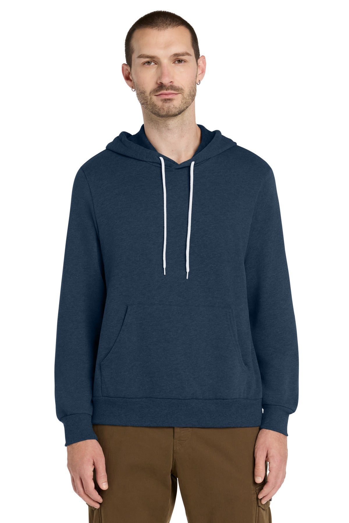Custom logo BELLA+CANVAS ® Unisex Sponge Fleece Pullover Hoodie. BC3719 in Heather Navy