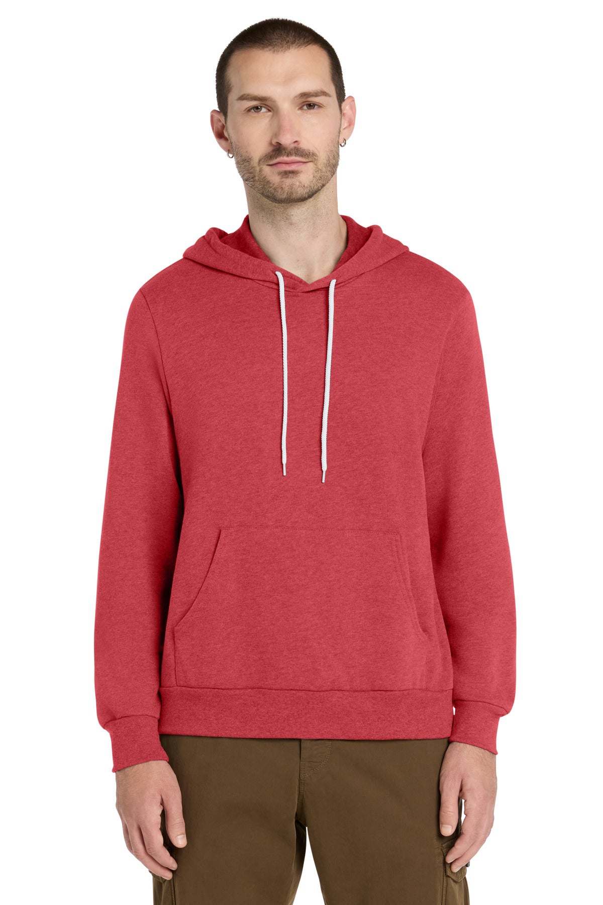 Custom logo BELLA+CANVAS ® Unisex Sponge Fleece Pullover Hoodie. BC3719 in Heather Red