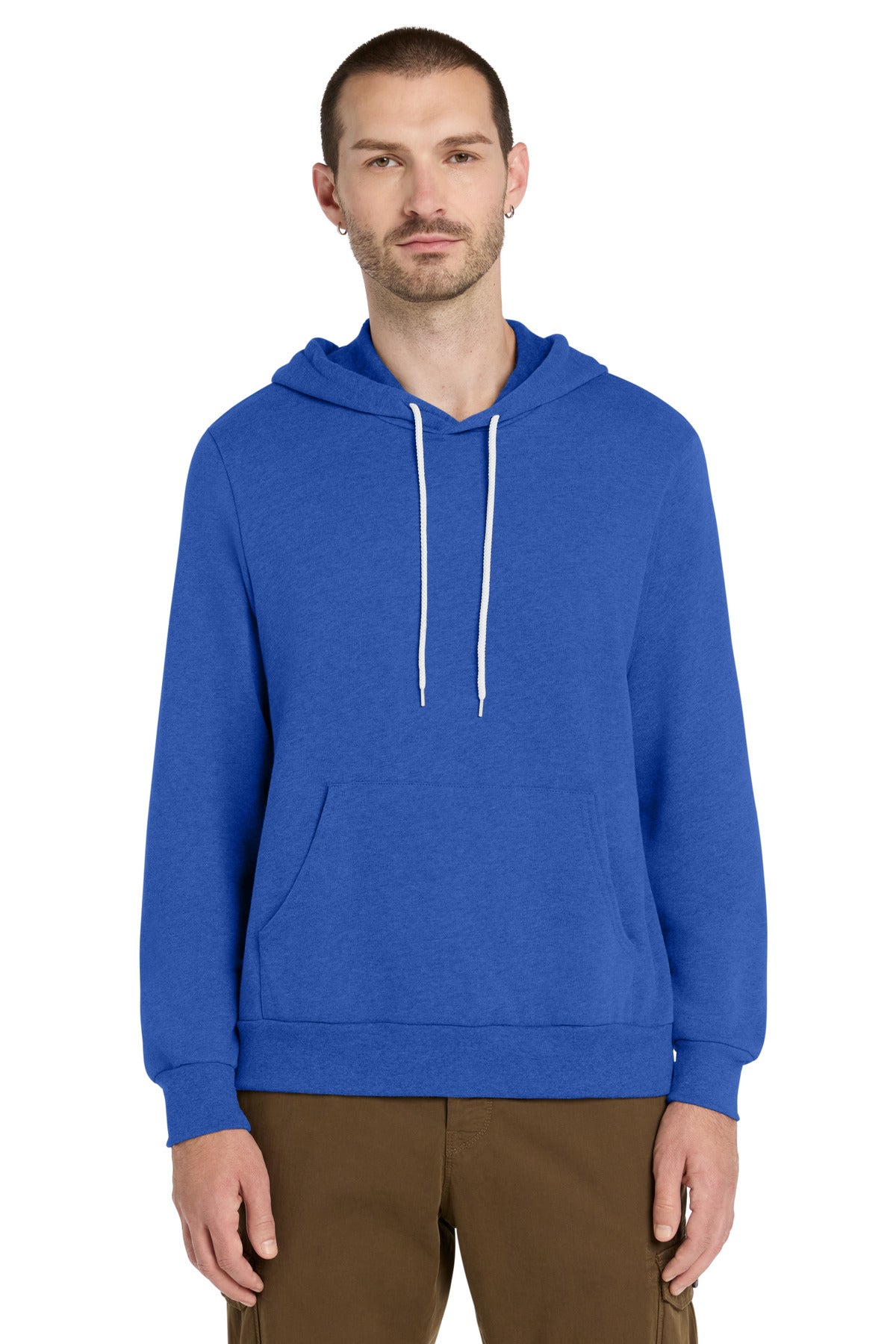 Custom logo BELLA+CANVAS ® Unisex Sponge Fleece Pullover Hoodie. BC3719 in Heather True Royal