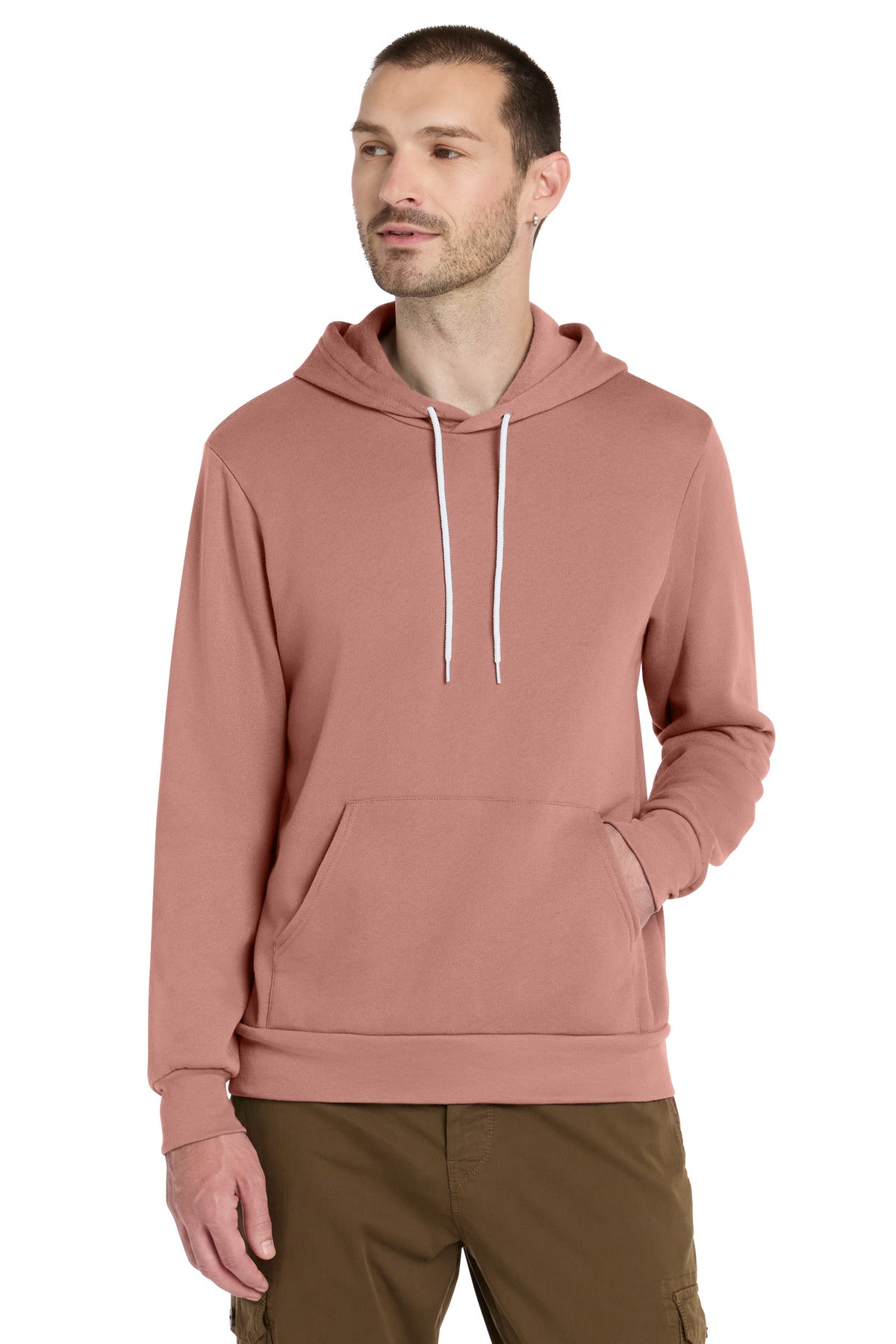 Custom logo BELLA+CANVAS ® Unisex Sponge Fleece Pullover Hoodie. BC3719 in Mauve