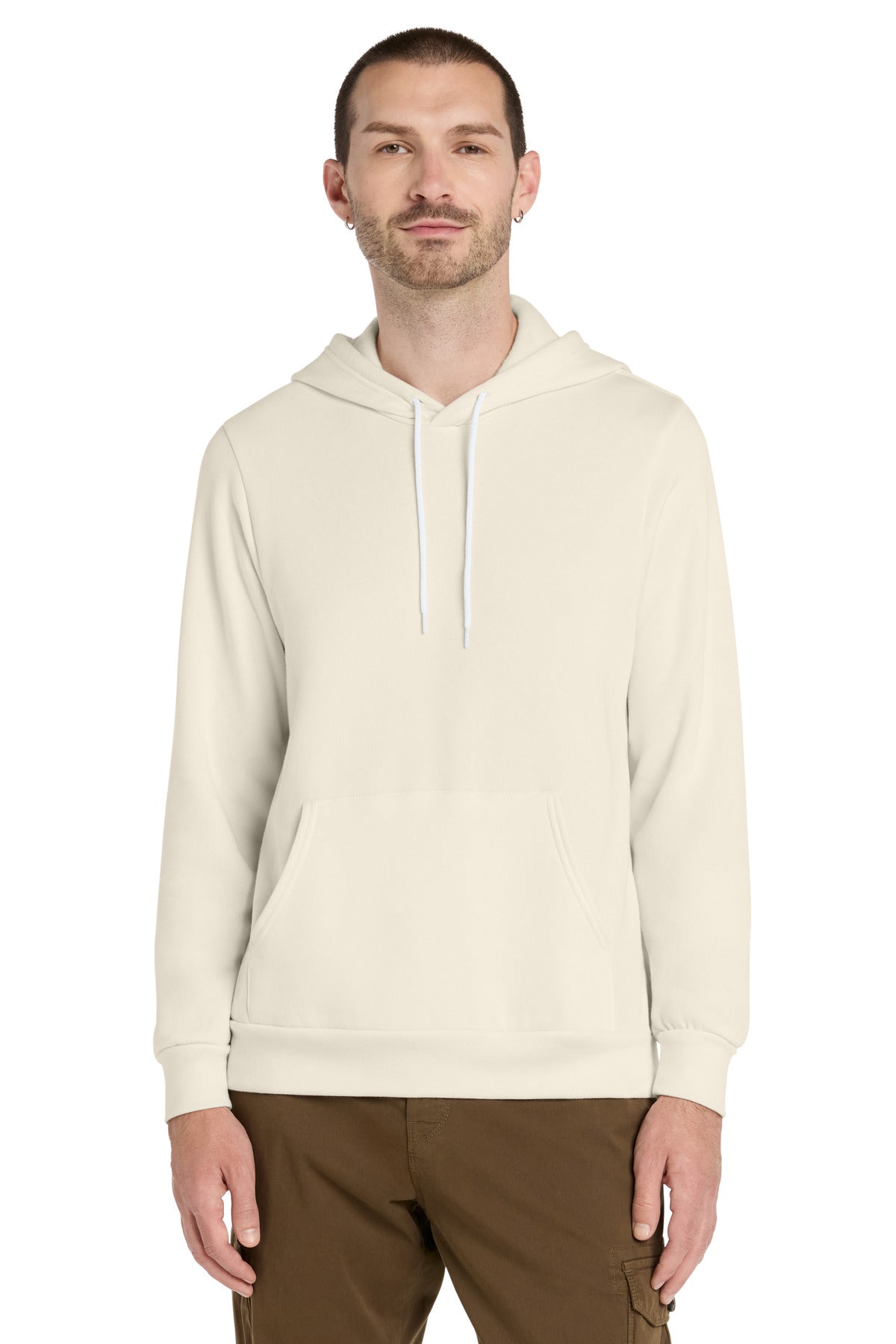 Custom logo BELLA+CANVAS ® Unisex Sponge Fleece Pullover Hoodie. BC3719 in Natural
