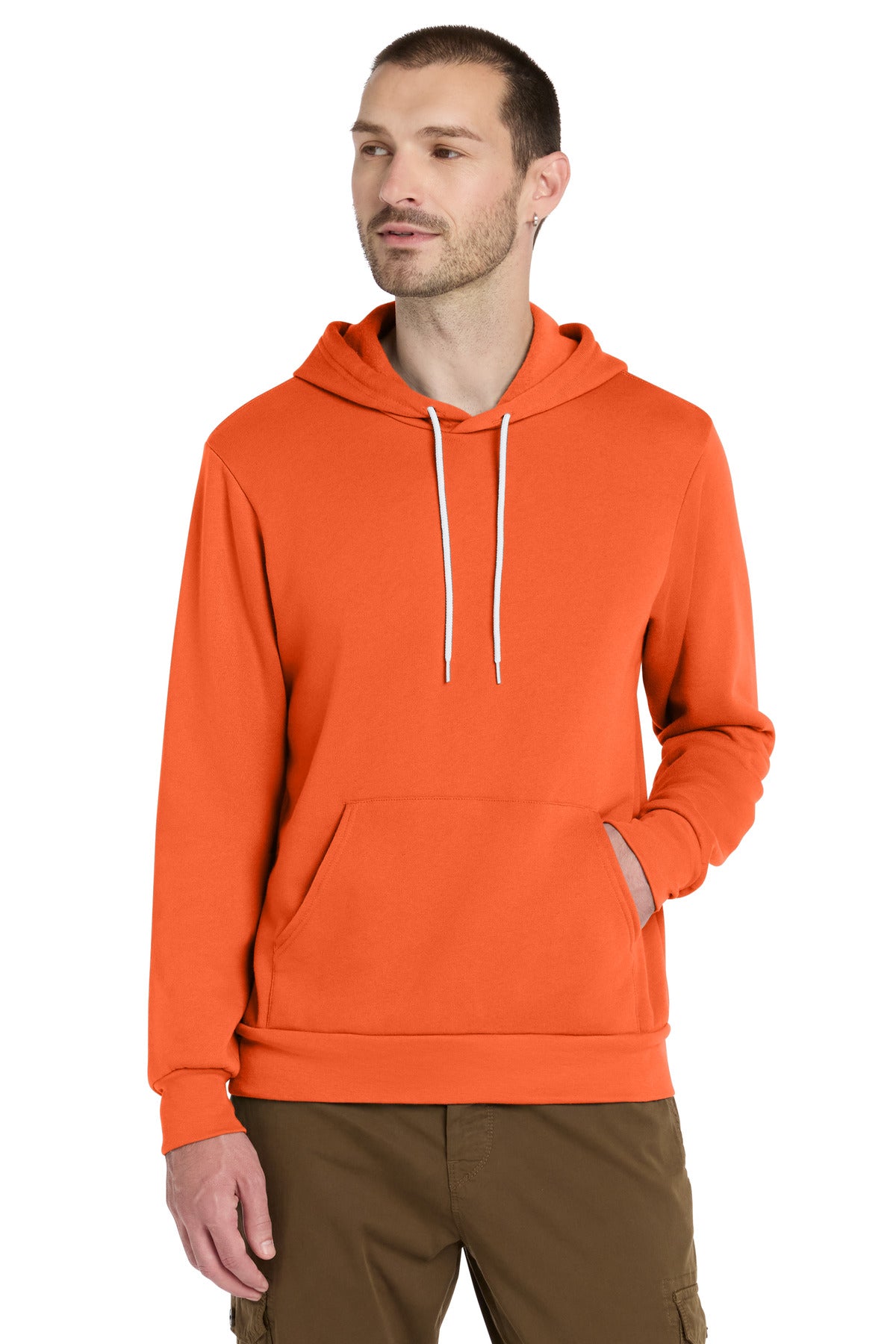 Custom logo BELLA+CANVAS ® Unisex Sponge Fleece Pullover Hoodie. BC3719 in Orange