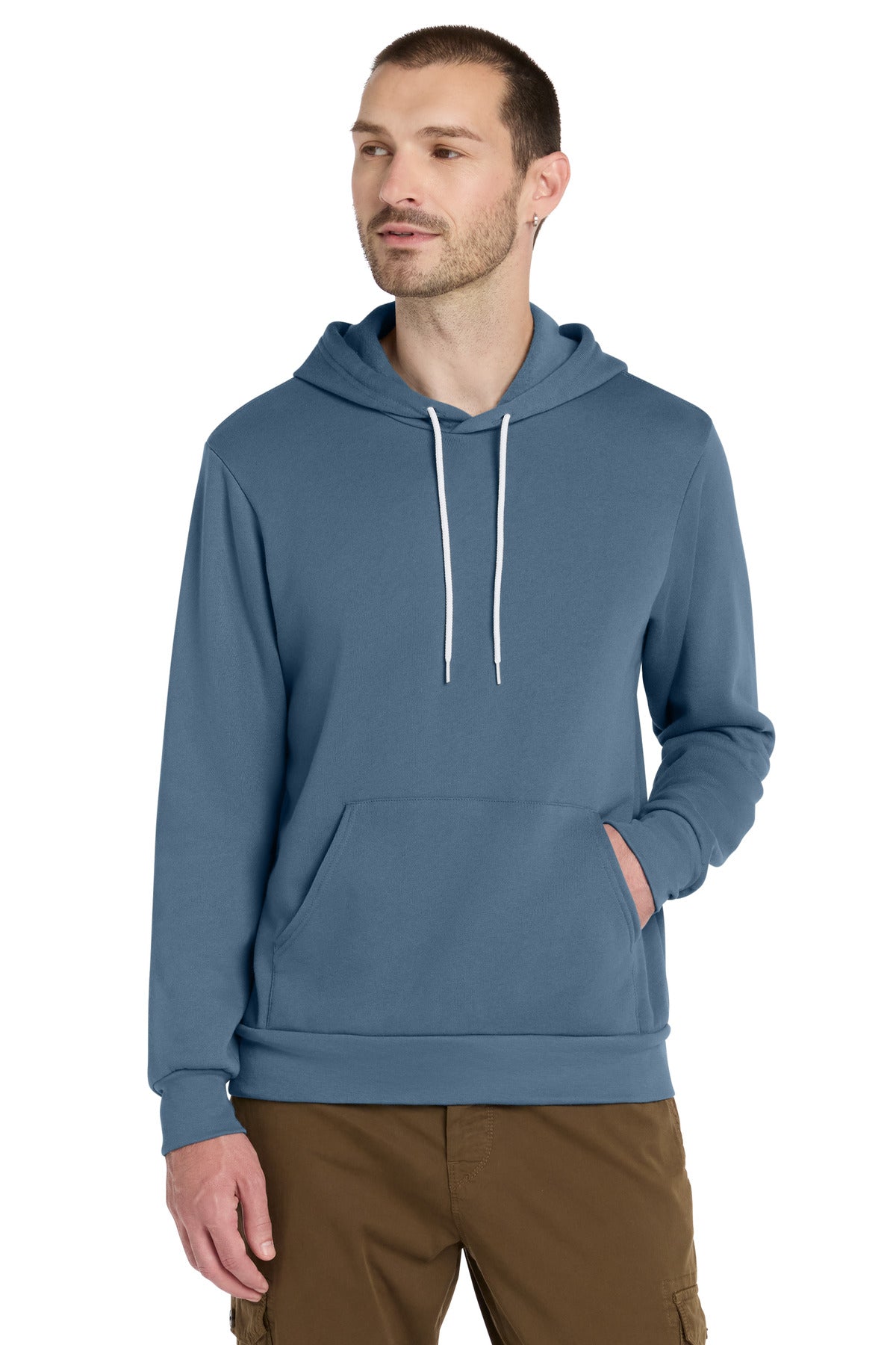 Custom logo BELLA+CANVAS ® Unisex Sponge Fleece Pullover Hoodie. BC3719 in Steel Blue