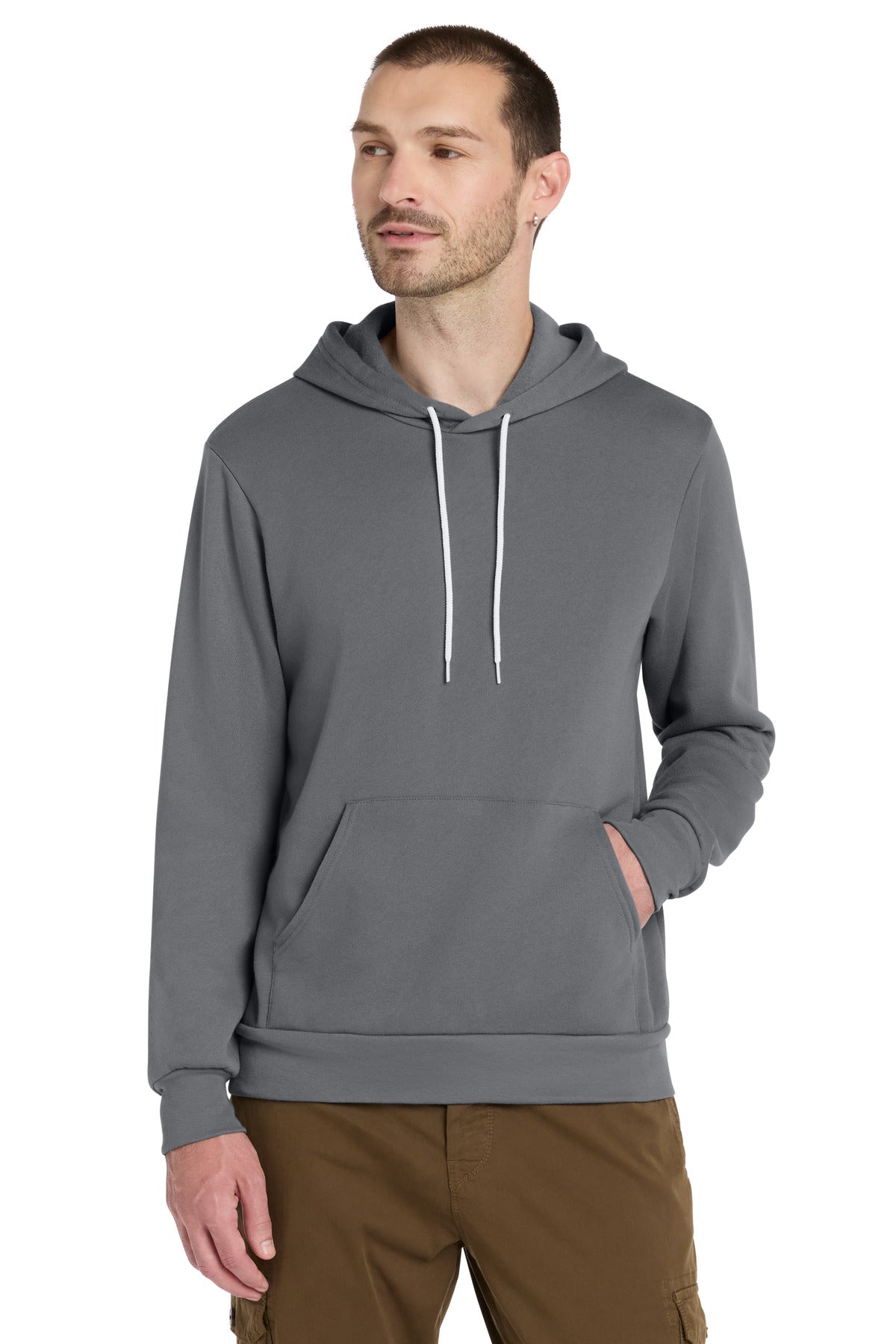 Custom logo BELLA+CANVAS ® Unisex Sponge Fleece Pullover Hoodie. BC3719 in Storm
