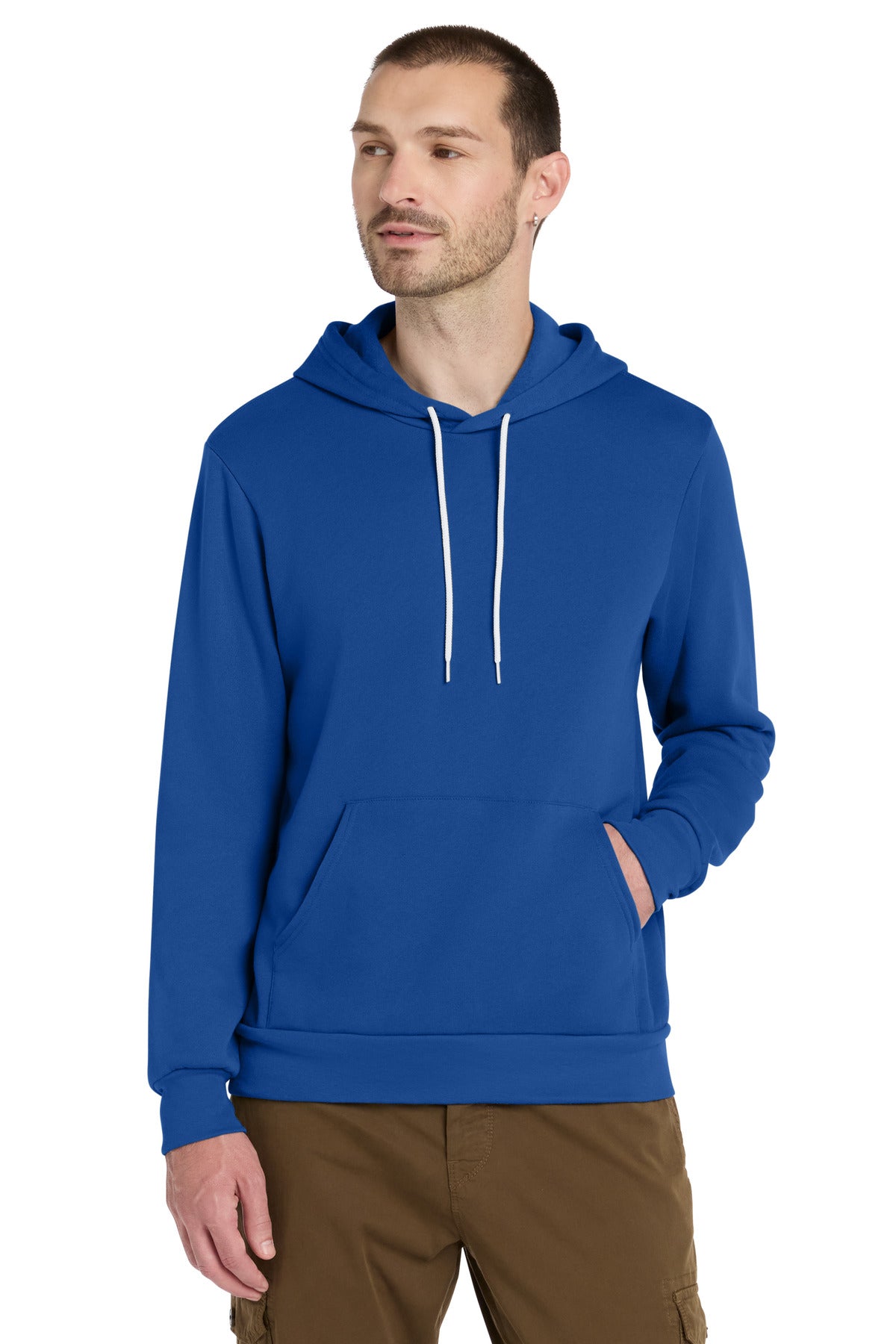 Custom logo BELLA+CANVAS ® Unisex Sponge Fleece Pullover Hoodie. BC3719 in True Royal