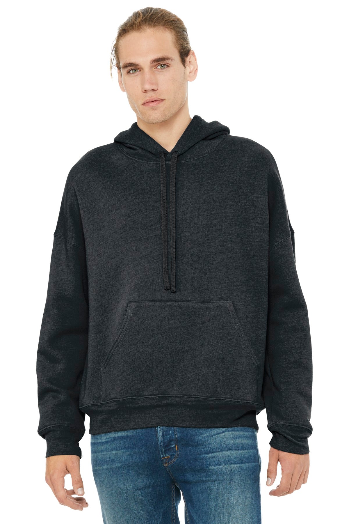 Custom logo BELLA+CANVAS ® Unisex Sponge Fleece Pullover DTM Hoodie. BC3729 in Dark Grey Heather