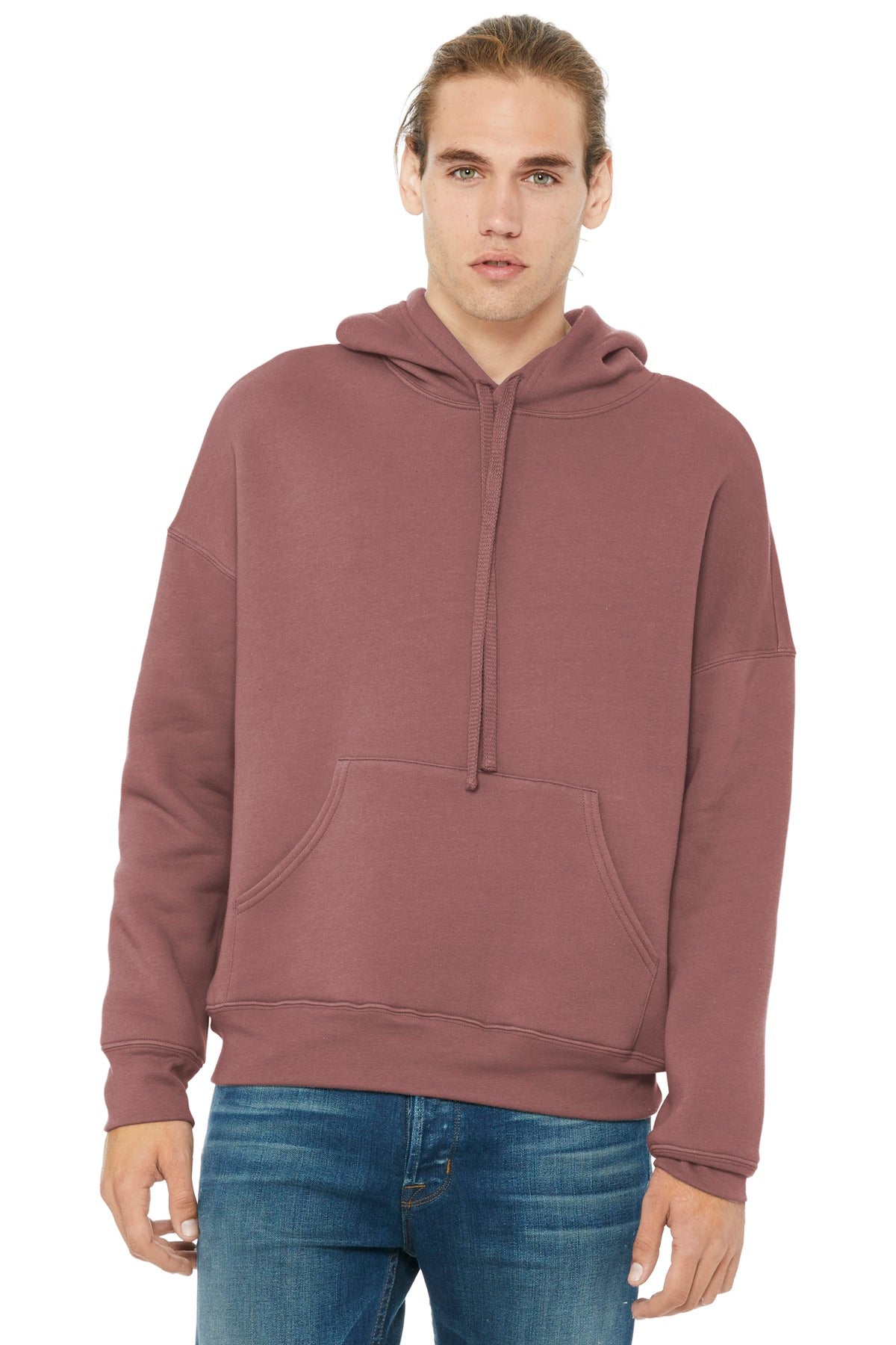 Custom logo BELLA+CANVAS ® Unisex Sponge Fleece Pullover DTM Hoodie. BC3729 in Mauve