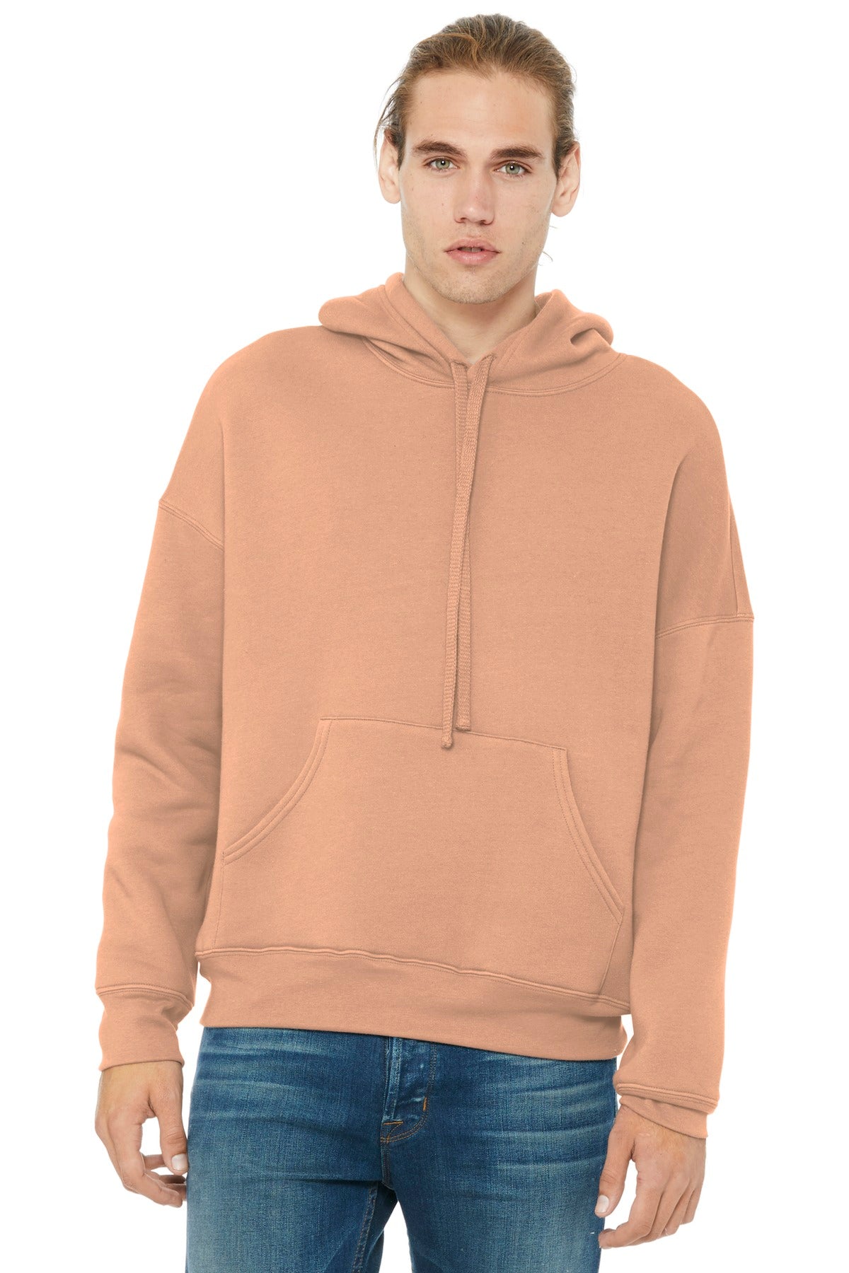 Custom logo BELLA+CANVAS ® Unisex Sponge Fleece Pullover DTM Hoodie. BC3729 in Peach