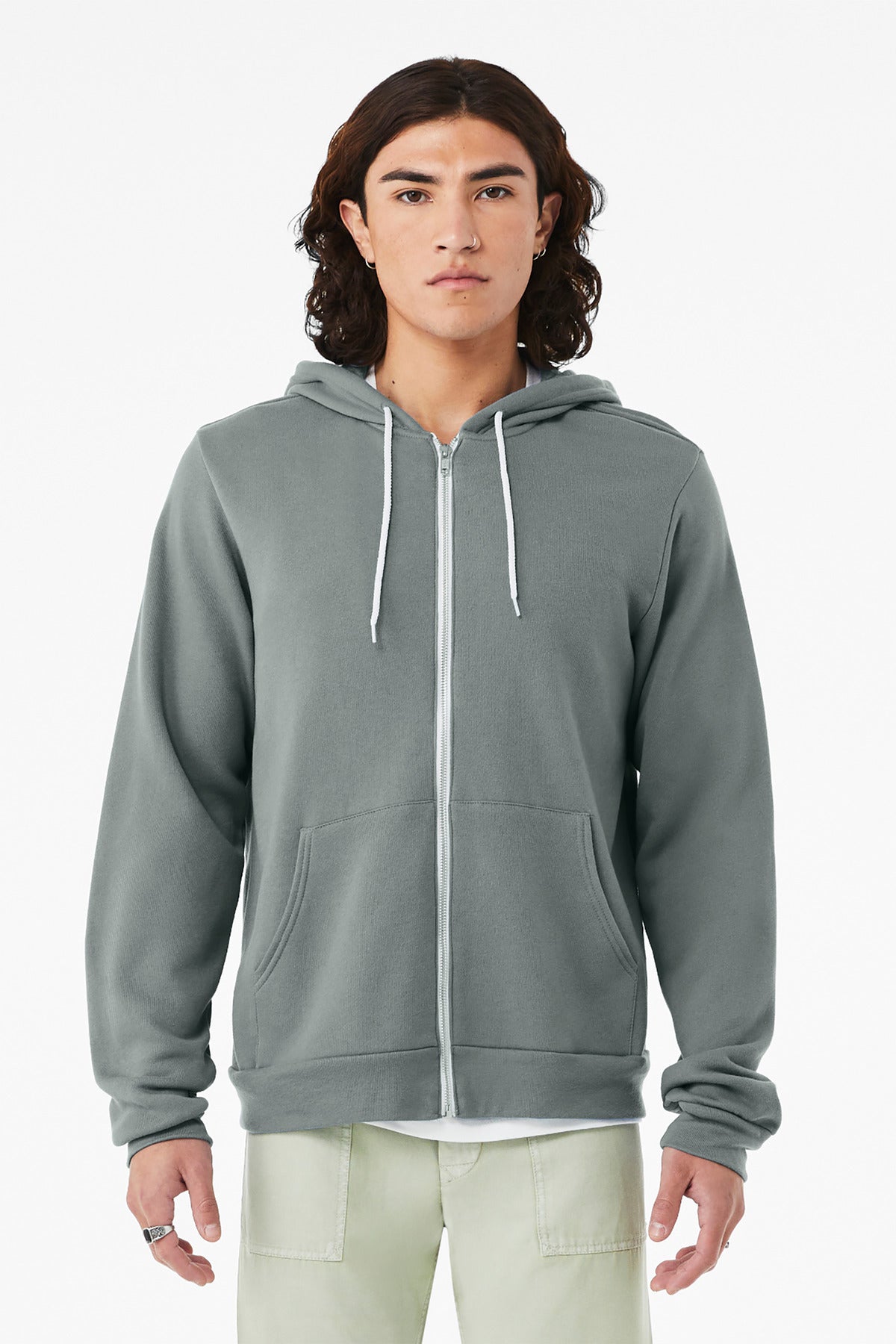 Custom logo BELLA+CANVAS ® Unisex Sponge Fleece Full-Zip Hoodie. BC3739 in Blue Storm