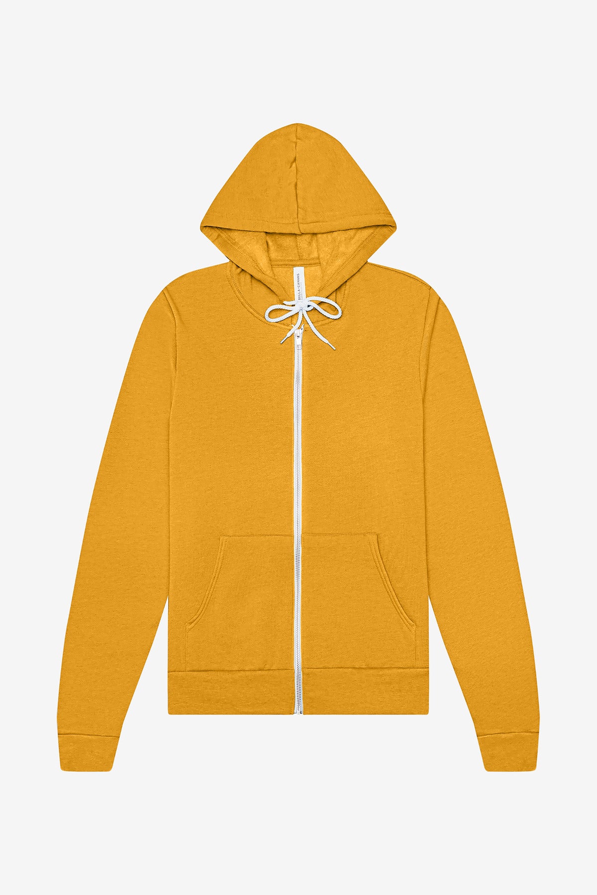 Custom logo BELLA+CANVAS ® Unisex Sponge Fleece Full-Zip Hoodie. BC3739 in Heather Mustard