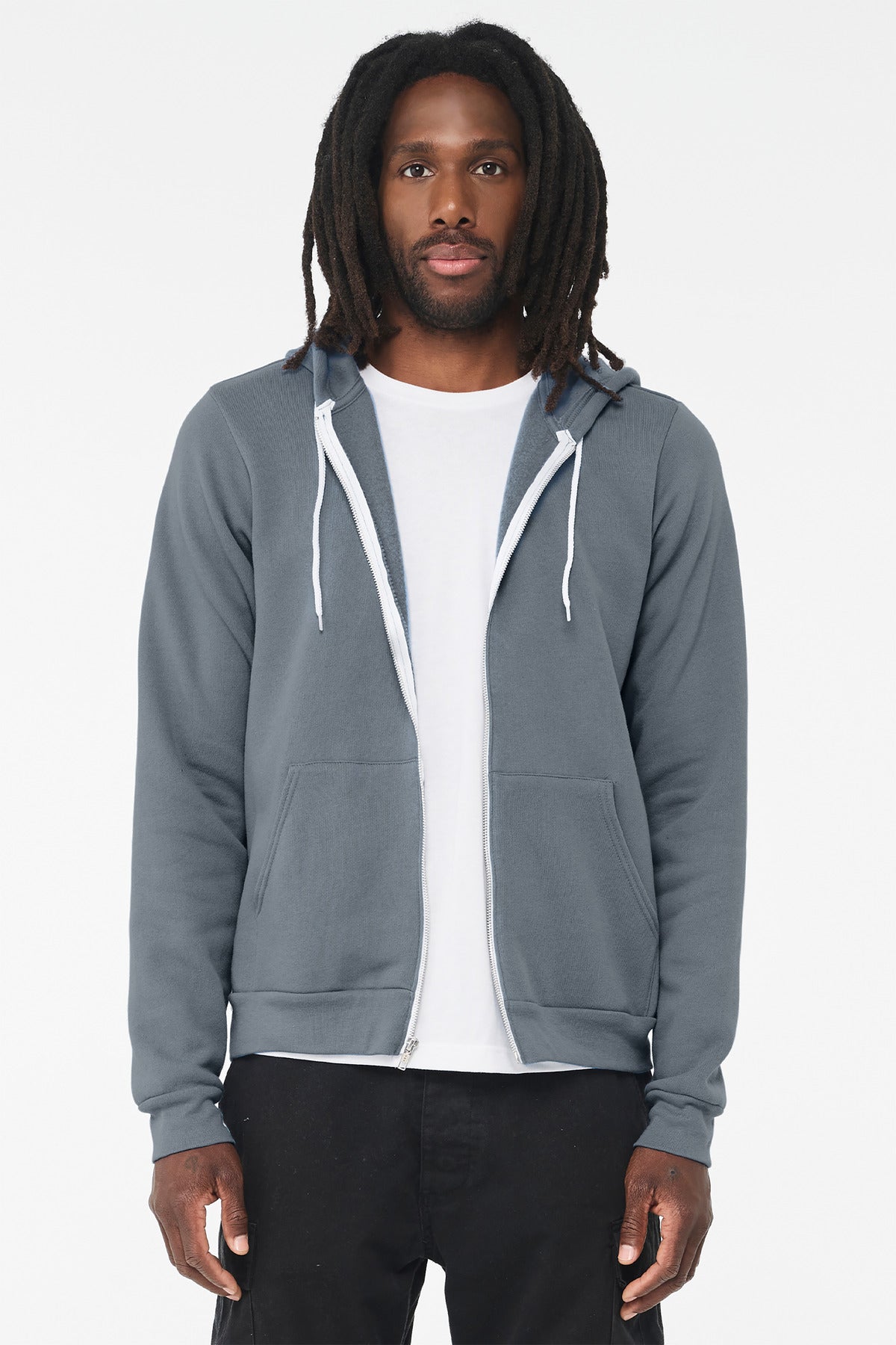 Custom logo BELLA+CANVAS ® Unisex Sponge Fleece Full-Zip Hoodie. BC3739 in Steel Blue
