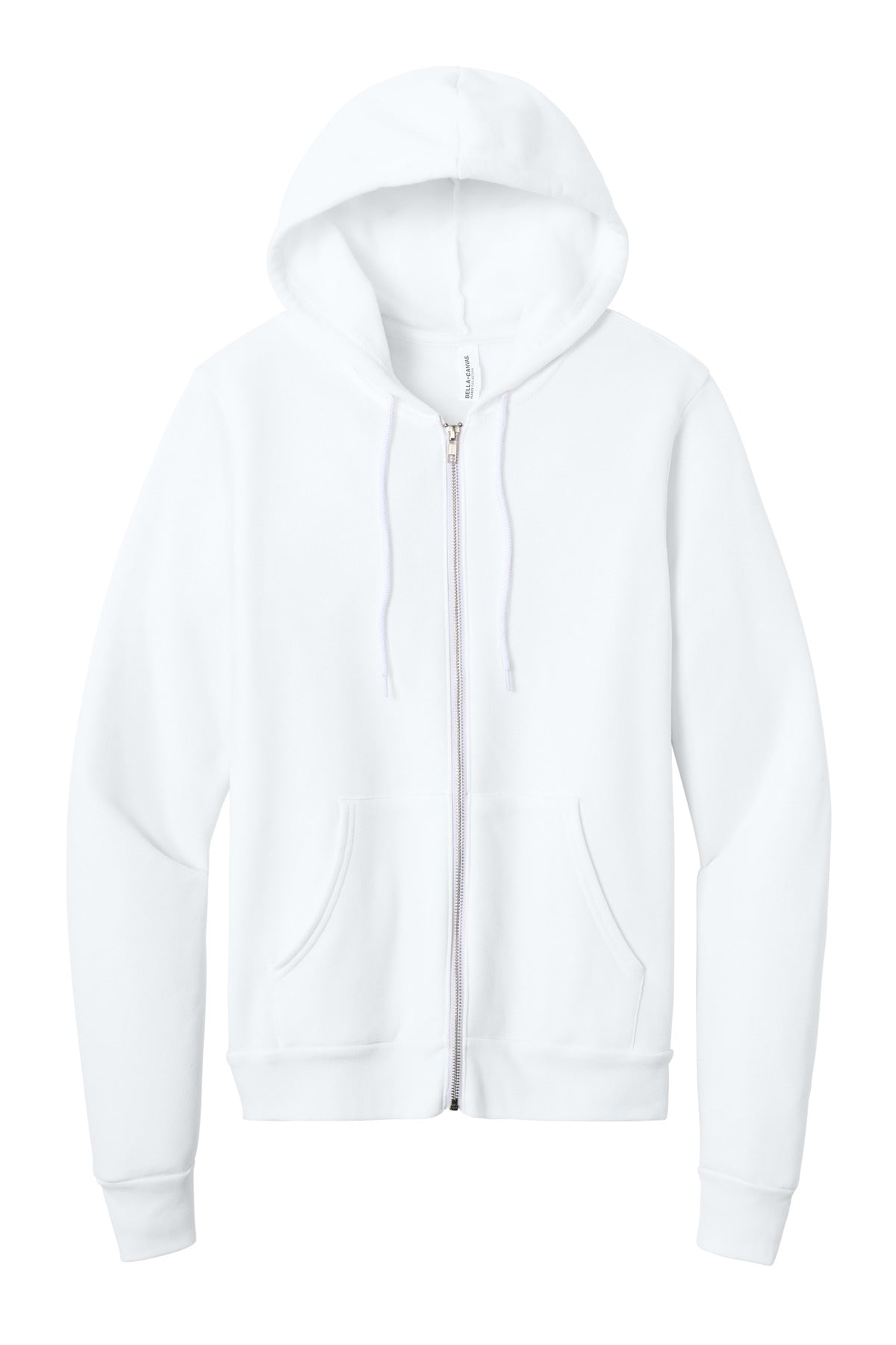 Custom logo BELLA+CANVAS ® Unisex Sponge Fleece Full-Zip Hoodie. BC3739 in White