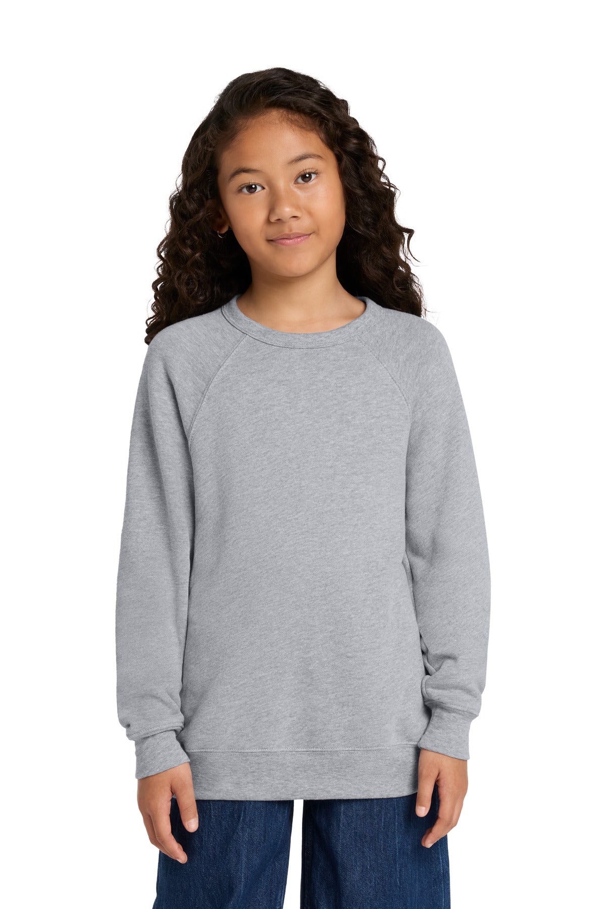 Custom logo BELLA+CANVAS® Youth Sponge Fleece Raglan Sweatshirt BC3901Y in Athletic Heather