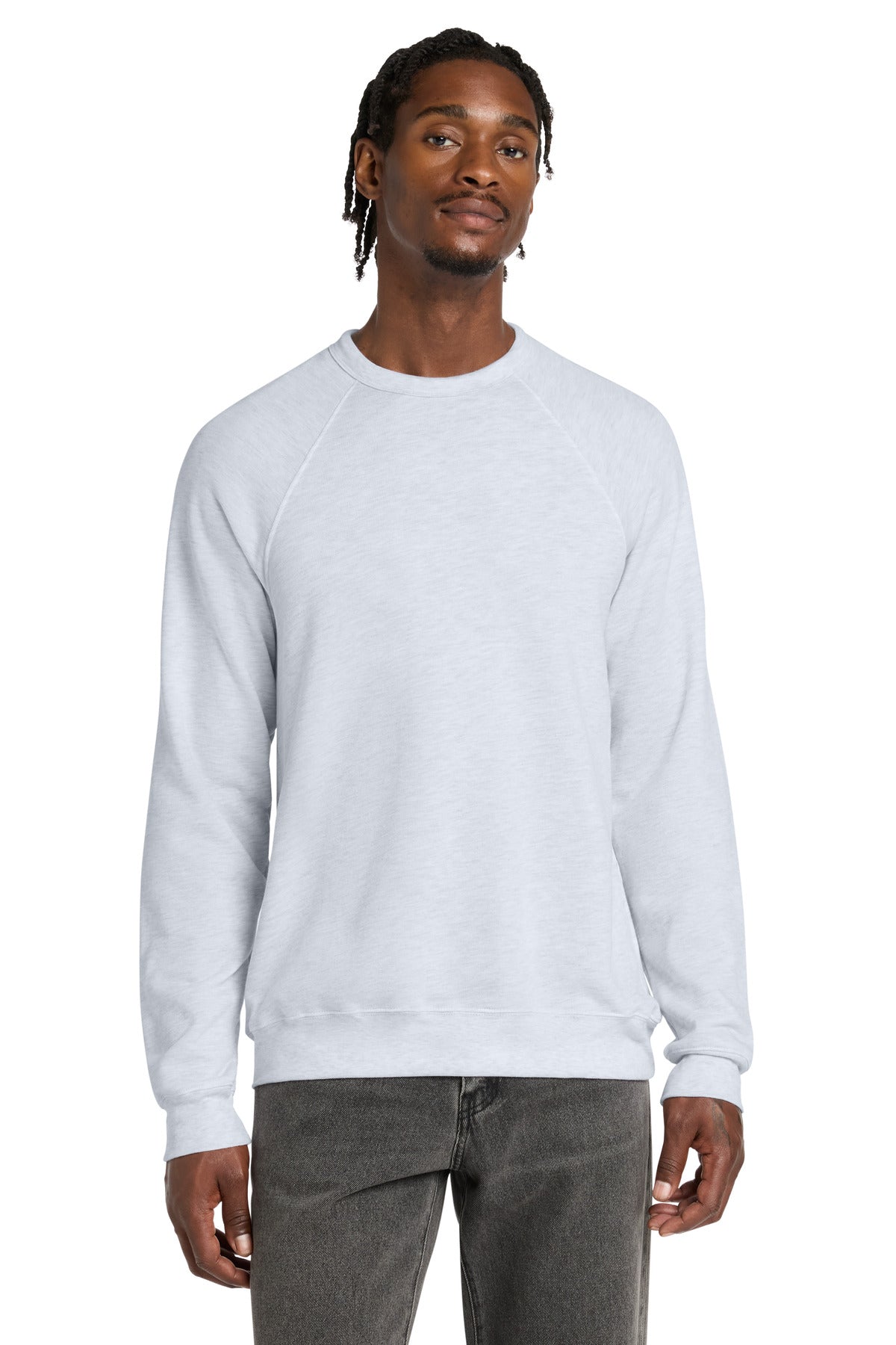 Custom logo BELLA+CANVAS ® Unisex Sponge Fleece Raglan Sweatshirt. BC3901 in Ash