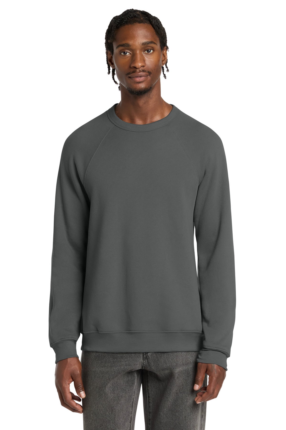 Custom logo BELLA+CANVAS ® Unisex Sponge Fleece Raglan Sweatshirt. BC3901 in Asphalt