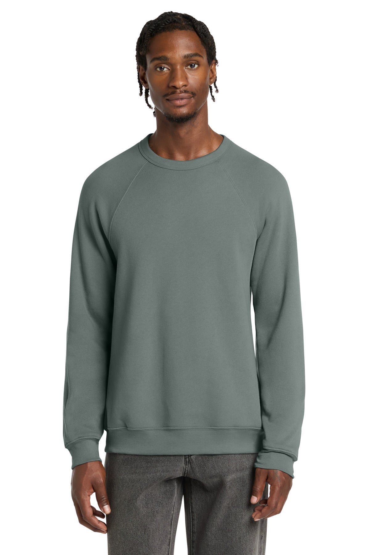 Custom logo BELLA+CANVAS ® Unisex Sponge Fleece Raglan Sweatshirt. BC3901 in Blue Storm