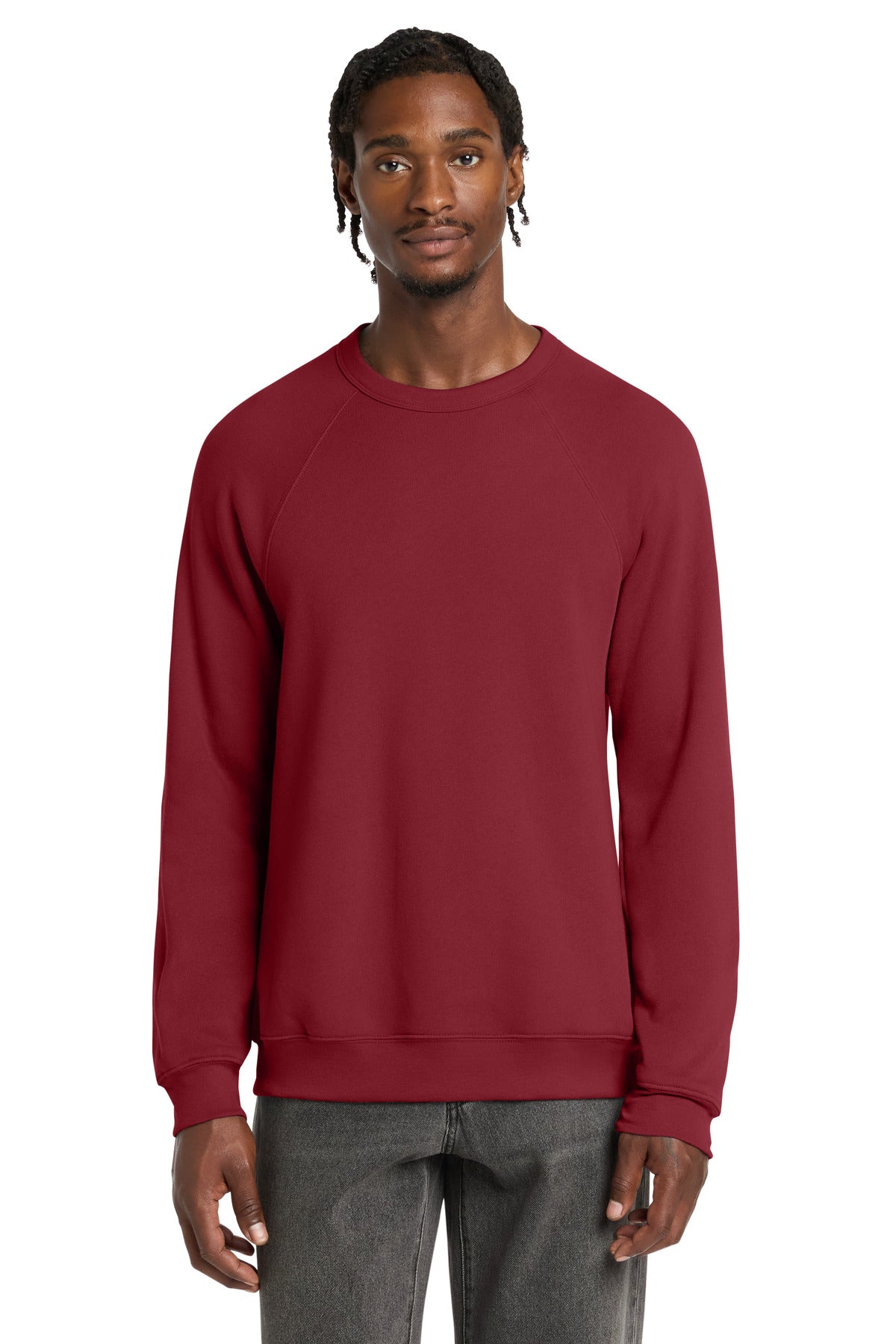 Custom logo BELLA+CANVAS ® Unisex Sponge Fleece Raglan Sweatshirt. BC3901 in Cardinal