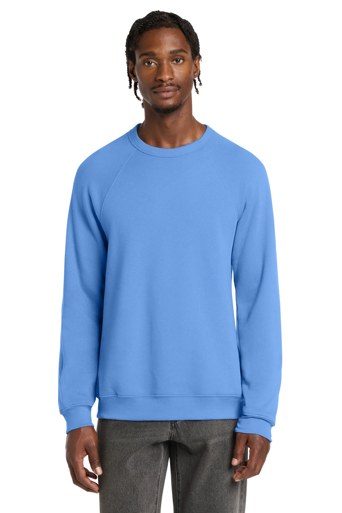 Custom logo BELLA+CANVAS ® Unisex Sponge Fleece Raglan Sweatshirt. BC3901 in Carolina Blue
