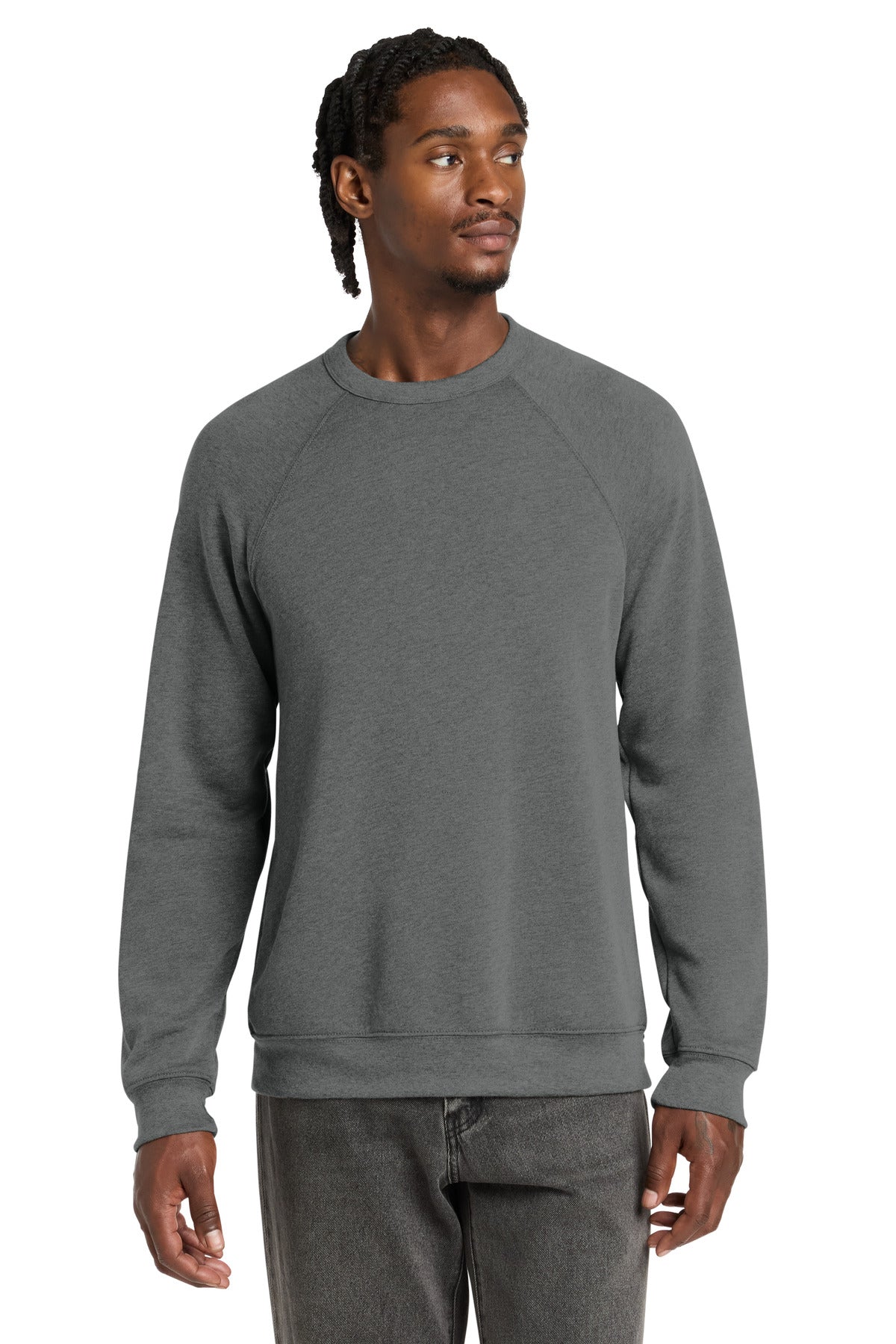 Custom logo BELLA+CANVAS ® Unisex Sponge Fleece Raglan Sweatshirt. BC3901 in Deep Heather