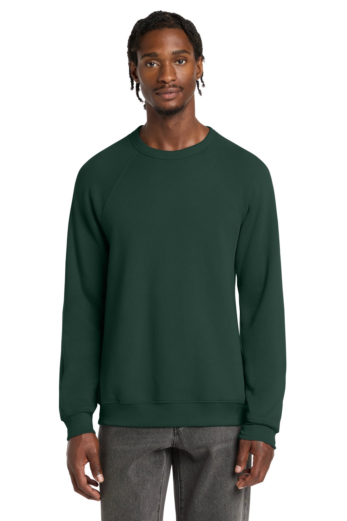 Custom logo BELLA+CANVAS ® Unisex Sponge Fleece Raglan Sweatshirt. BC3901 in Forest