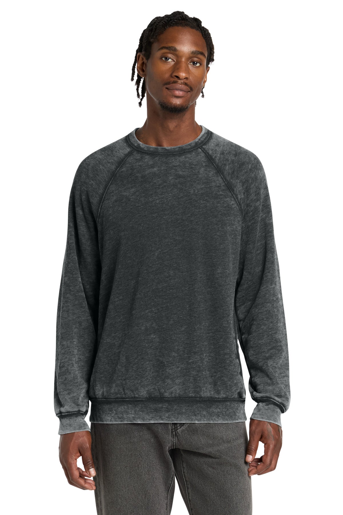 Custom logo BELLA+CANVAS ® Unisex Sponge Fleece Raglan Sweatshirt. BC3901 in Grey Acid Fleece