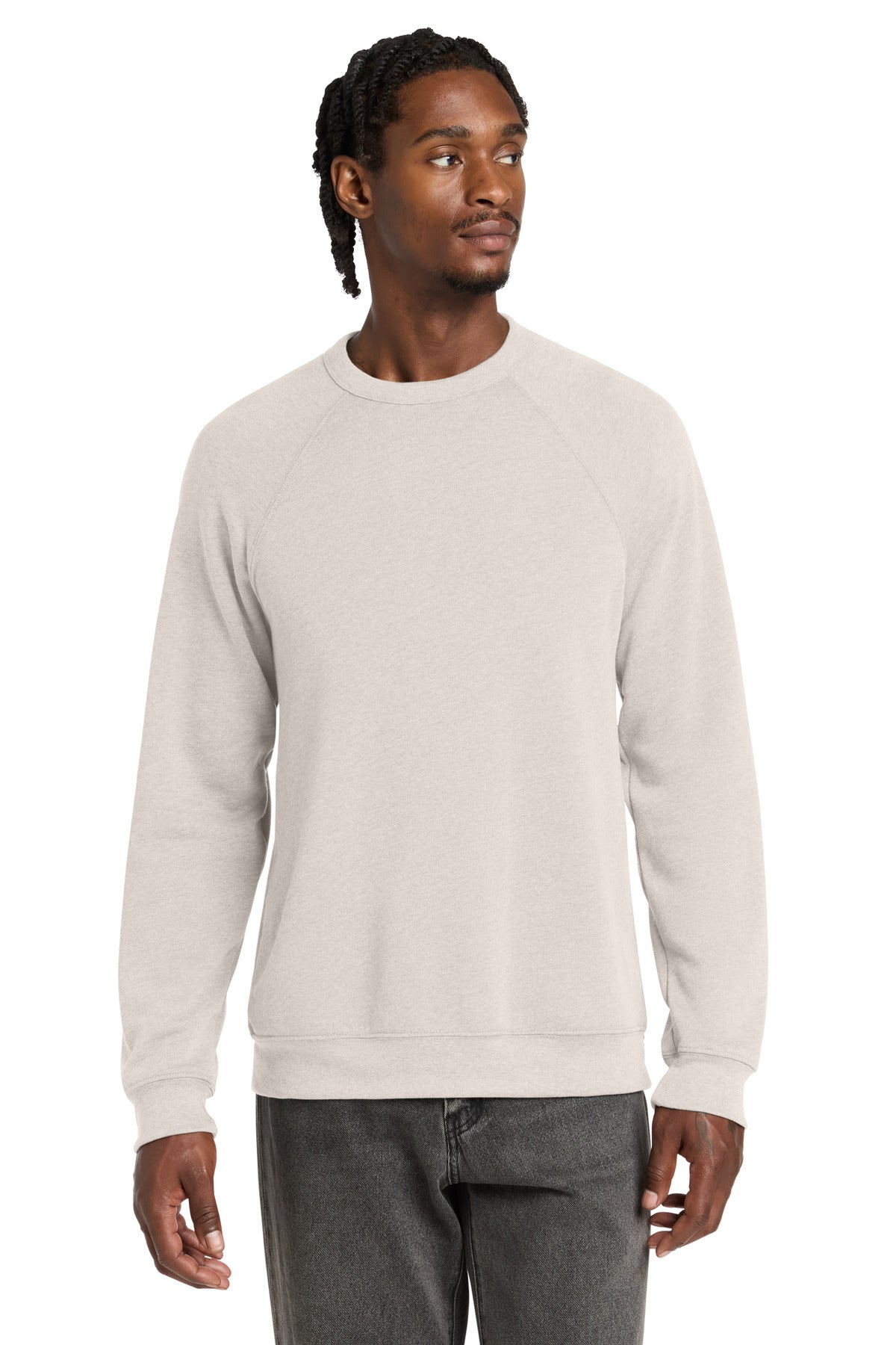 Custom logo BELLA+CANVAS ® Unisex Sponge Fleece Raglan Sweatshirt. BC3901 in Heather Dust