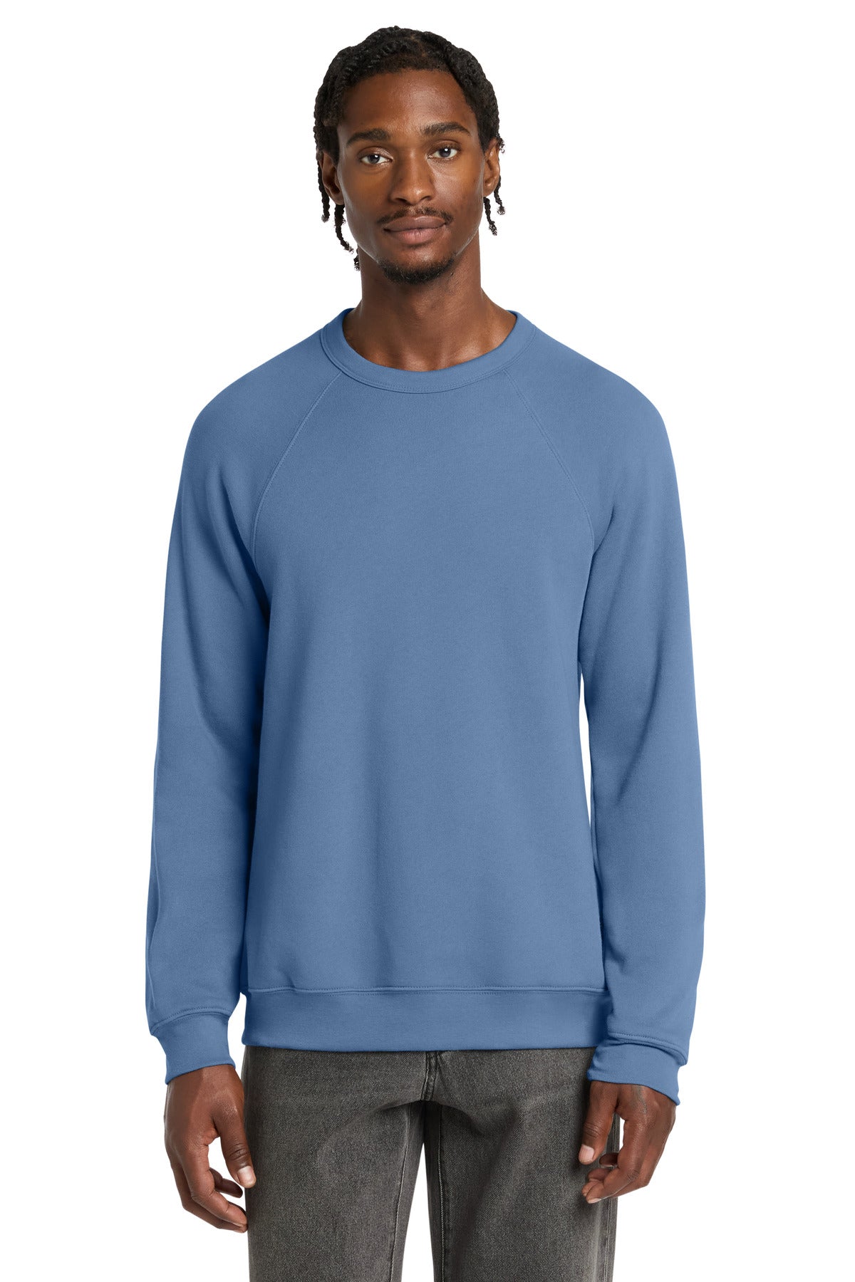 Custom logo BELLA+CANVAS ® Unisex Sponge Fleece Raglan Sweatshirt. BC3901 in Lavender Blue