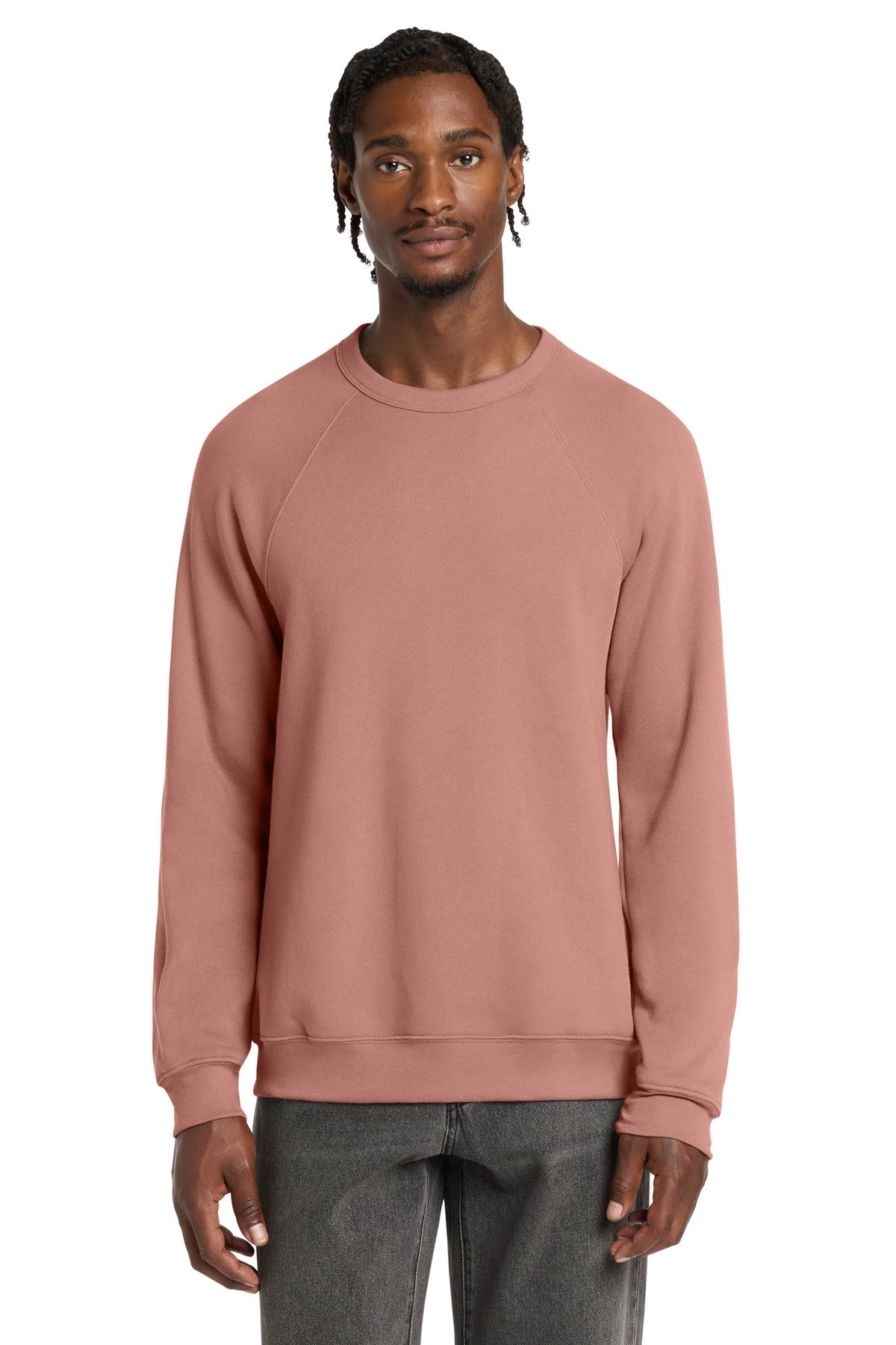 Custom logo BELLA+CANVAS ® Unisex Sponge Fleece Raglan Sweatshirt. BC3901 in Mauve